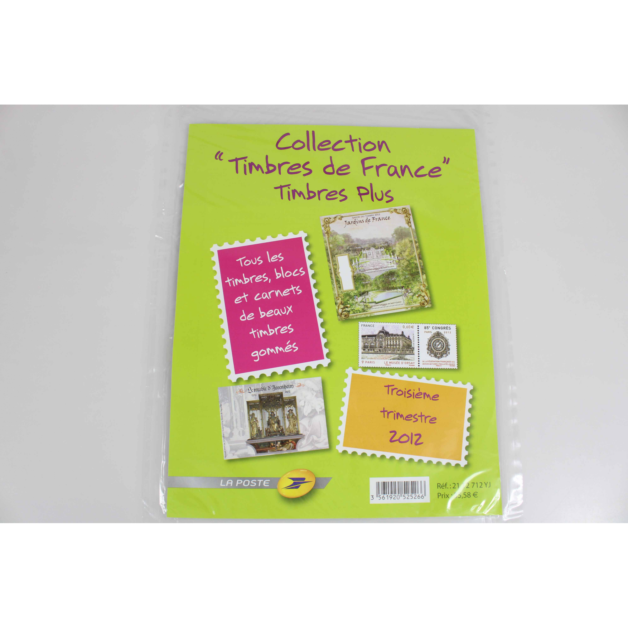 ANNÉE 2012 TIMBRES FRANCE NEUFS** DANS LES POCHETTES D'ABONNEMENT, TRIMESTRES 1 A 4