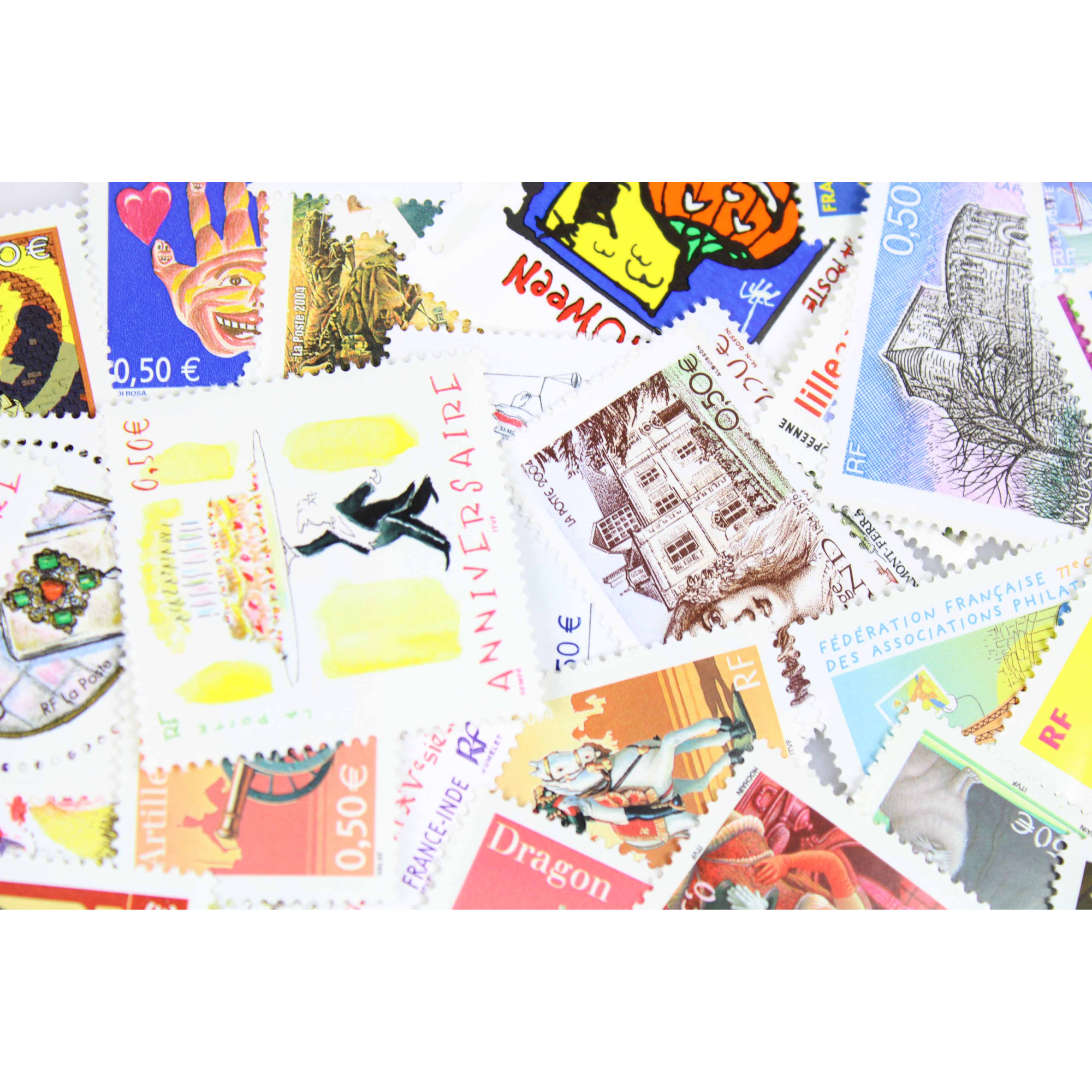 LOT DE 100 TIMBRES FRANCE NEUFS AFFRANCHISSEMENT 0.50 EUROS, SOUS FACIALE