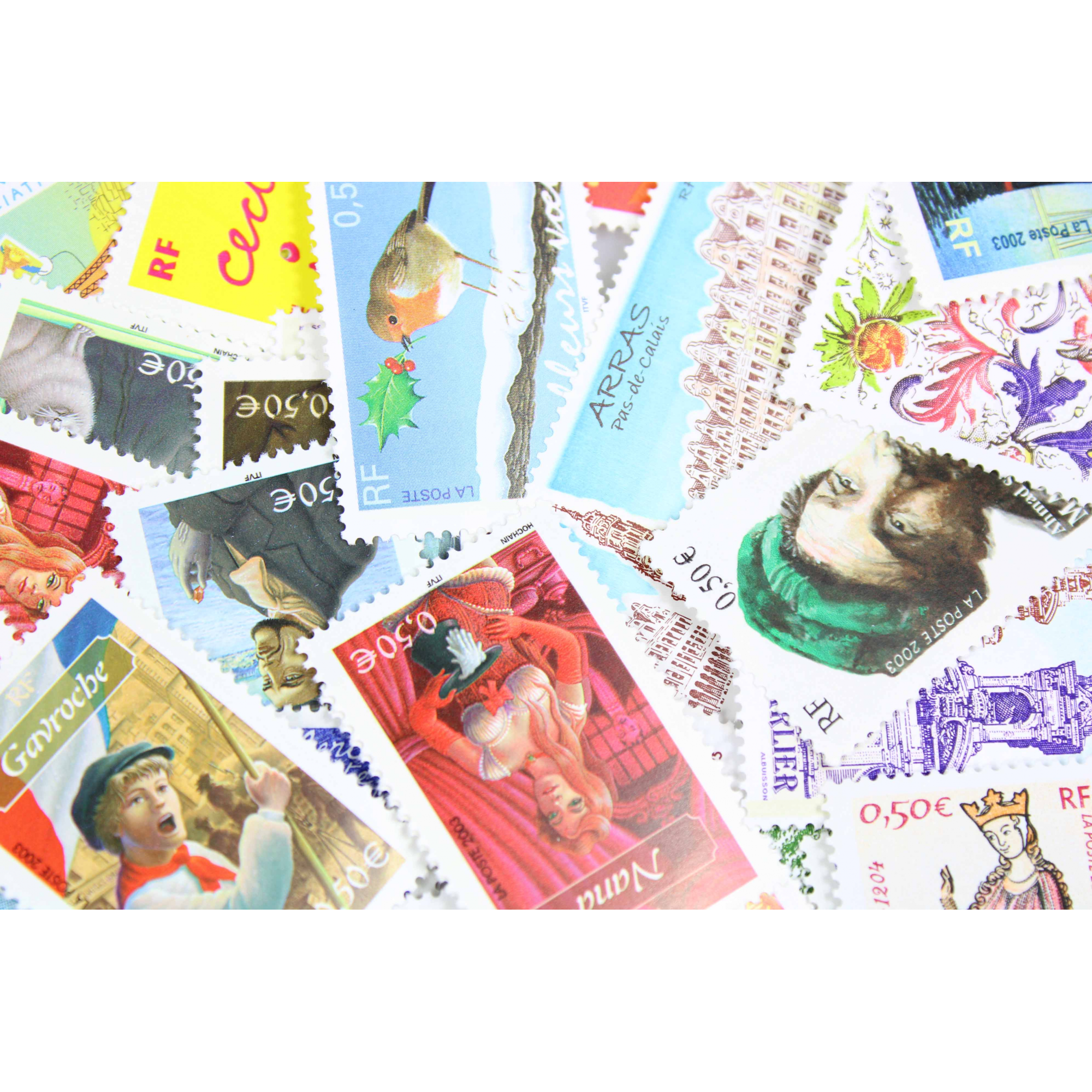 LOT DE 100 TIMBRES FRANCE NEUFS AFFRANCHISSEMENT 0.50 EUROS, SOUS FACIALE