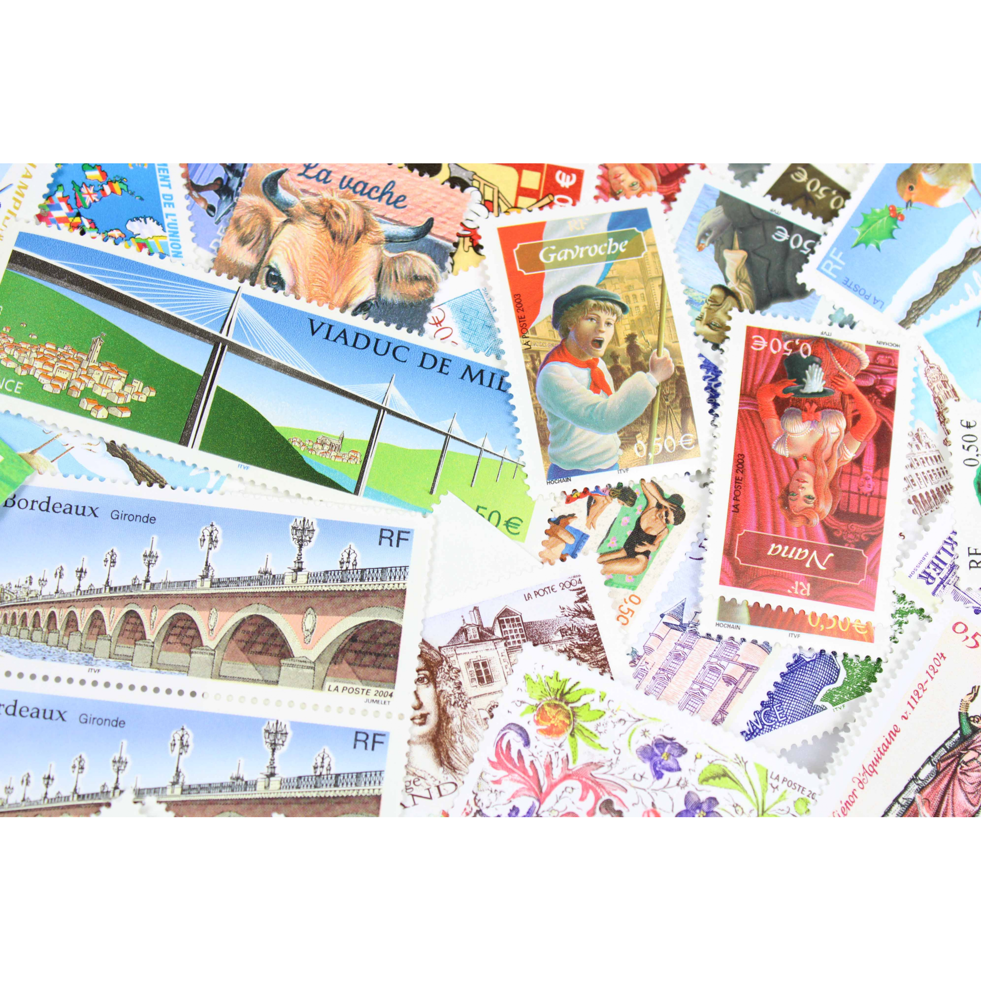 LOT DE 100 TIMBRES FRANCE NEUFS AFFRANCHISSEMENT 0.50 EUROS, SOUS FACIALE