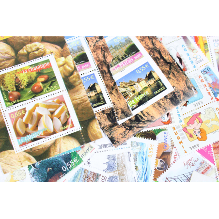 LOT DE 100 TIMBRES FRANCE NEUFS AFFRANCHISSEMENT 0.55 EUROS, SOUS FACIALE