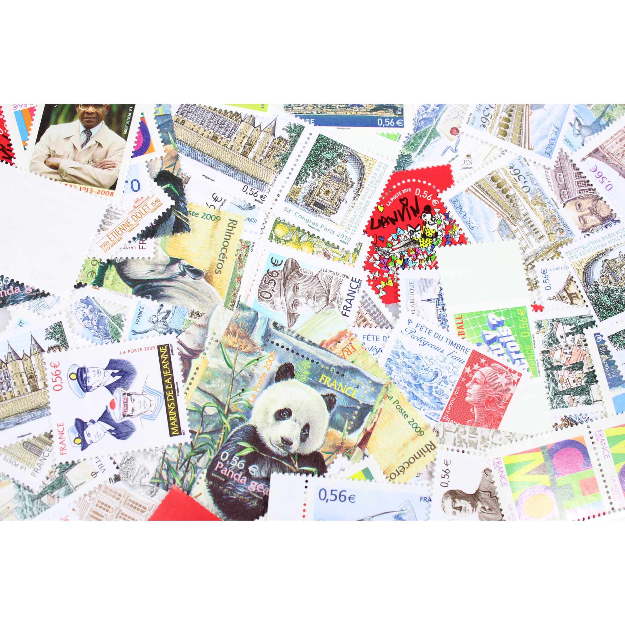 LOT DE 100 TIMBRES FRANCE NEUFS AFFRANCHISSEMENT 0.56 EUROS, SOUS FACIALE