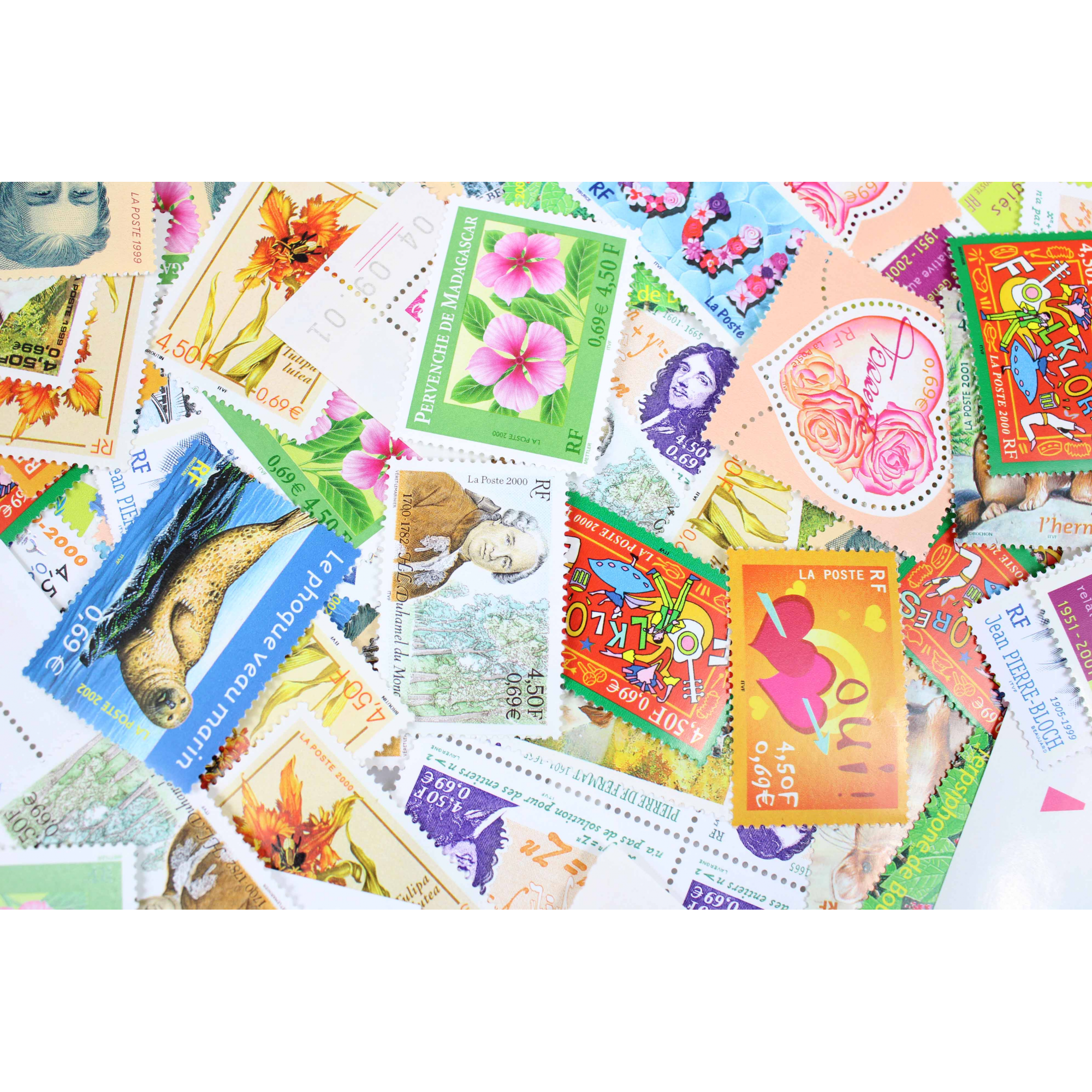 LOT DE 100 TIMBRES FRANCE NEUFS AFFRANCHISSEMENT 0.69 EUROS, SOUS FACIALE