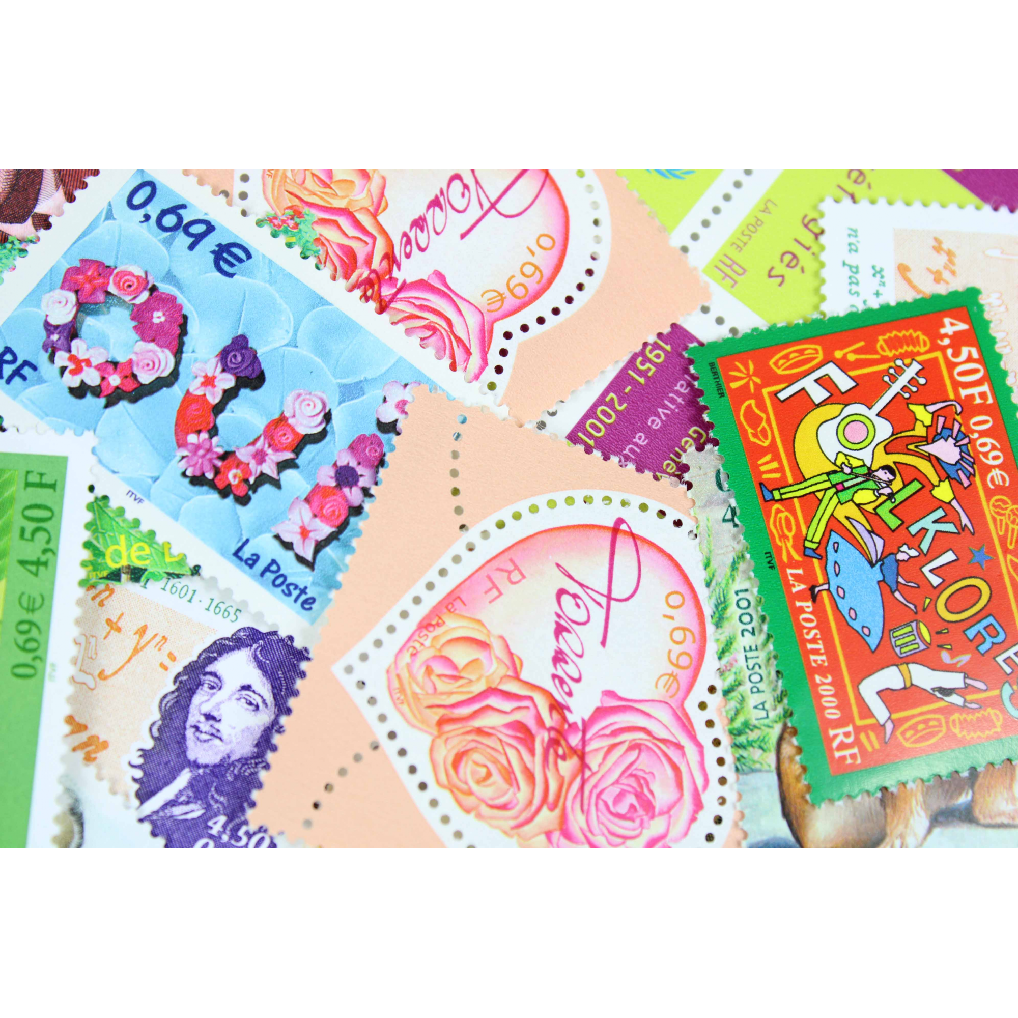 LOT DE 100 TIMBRES FRANCE NEUFS AFFRANCHISSEMENT 0.69 EUROS, SOUS FACIALE