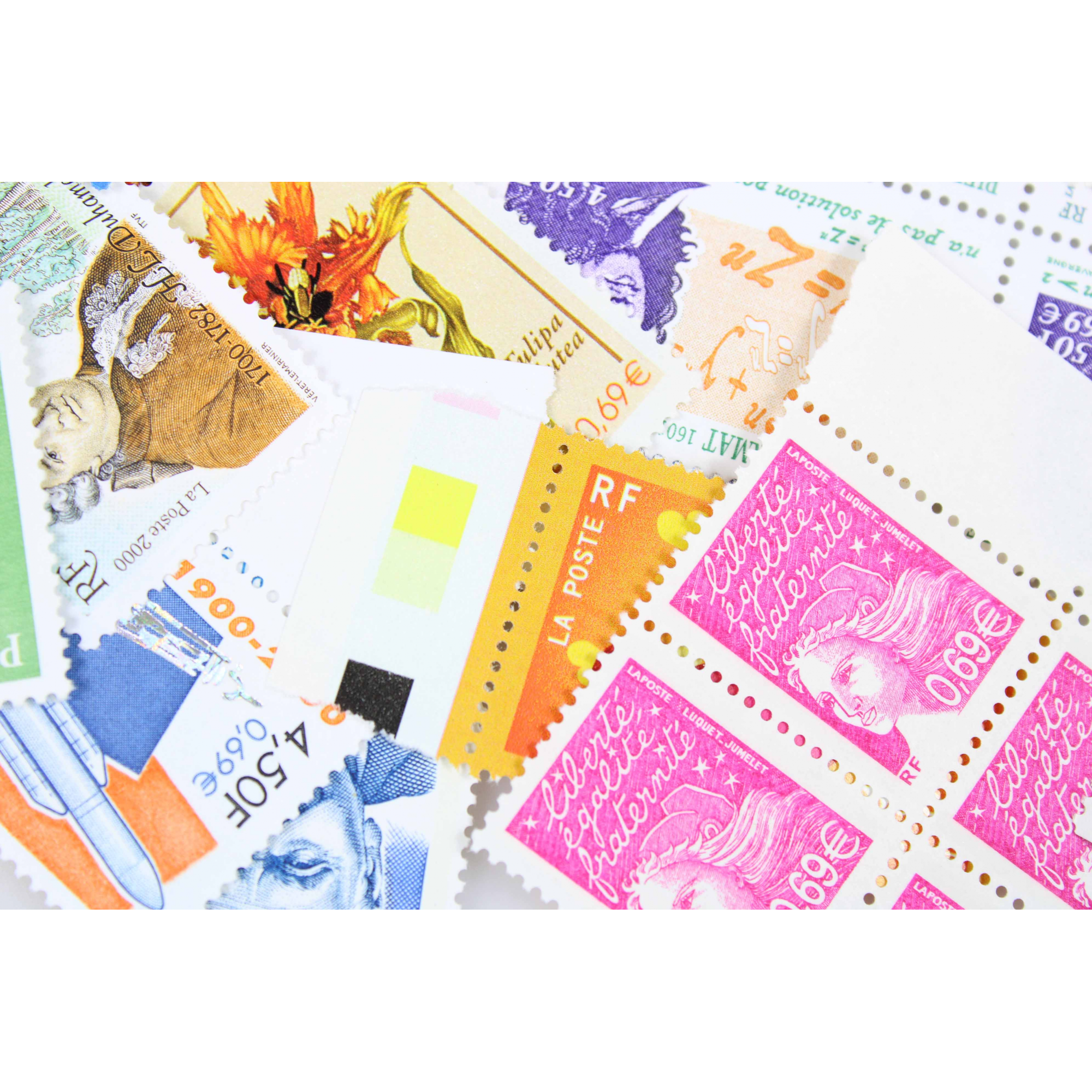 LOT DE 100 TIMBRES FRANCE NEUFS AFFRANCHISSEMENT 0.69 EUROS, SOUS FACIALE