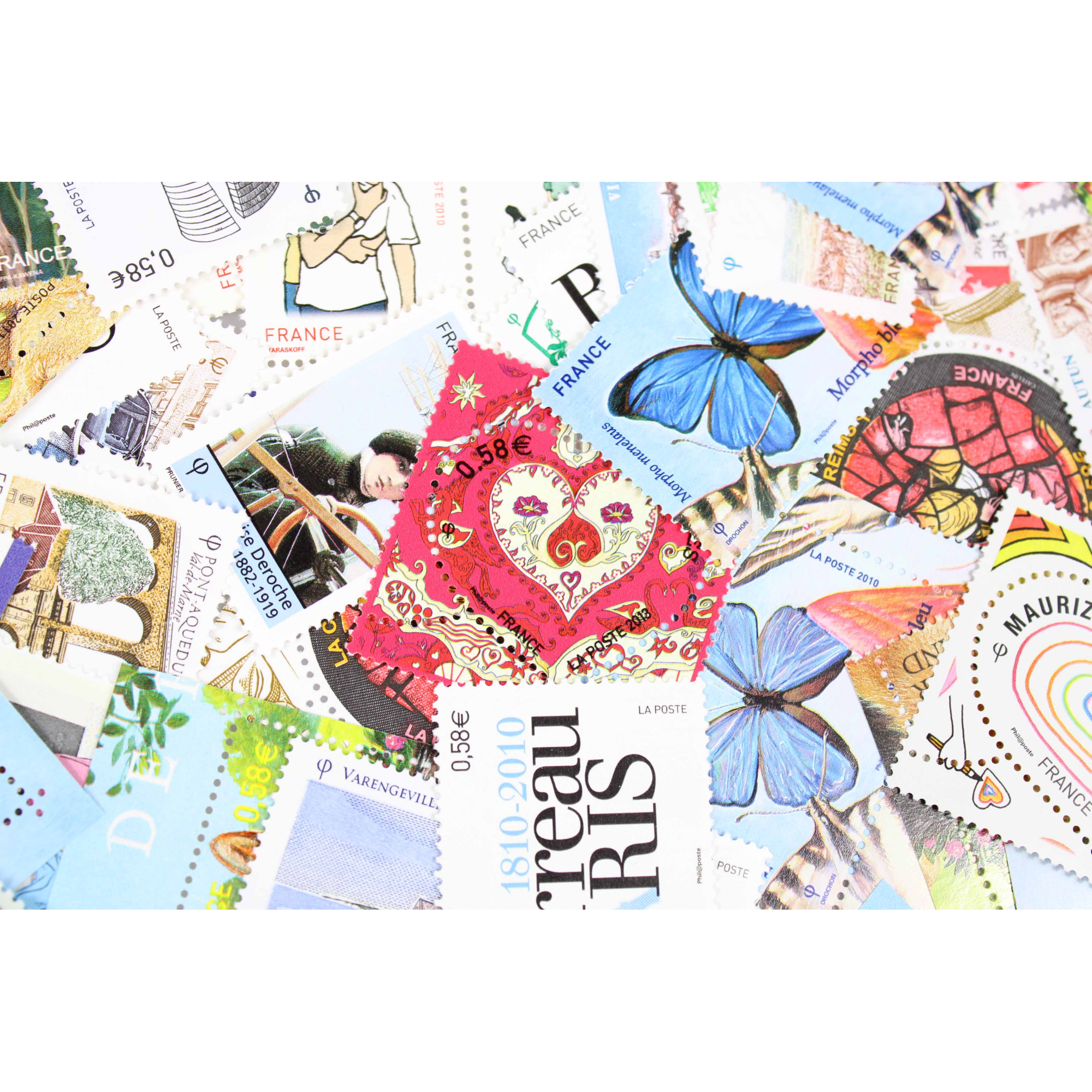 LOT DE 100 TIMBRES FRANCE NEUFS AFFRANCHISSEMENT 0.58 EUROS, SOUS FACIALE