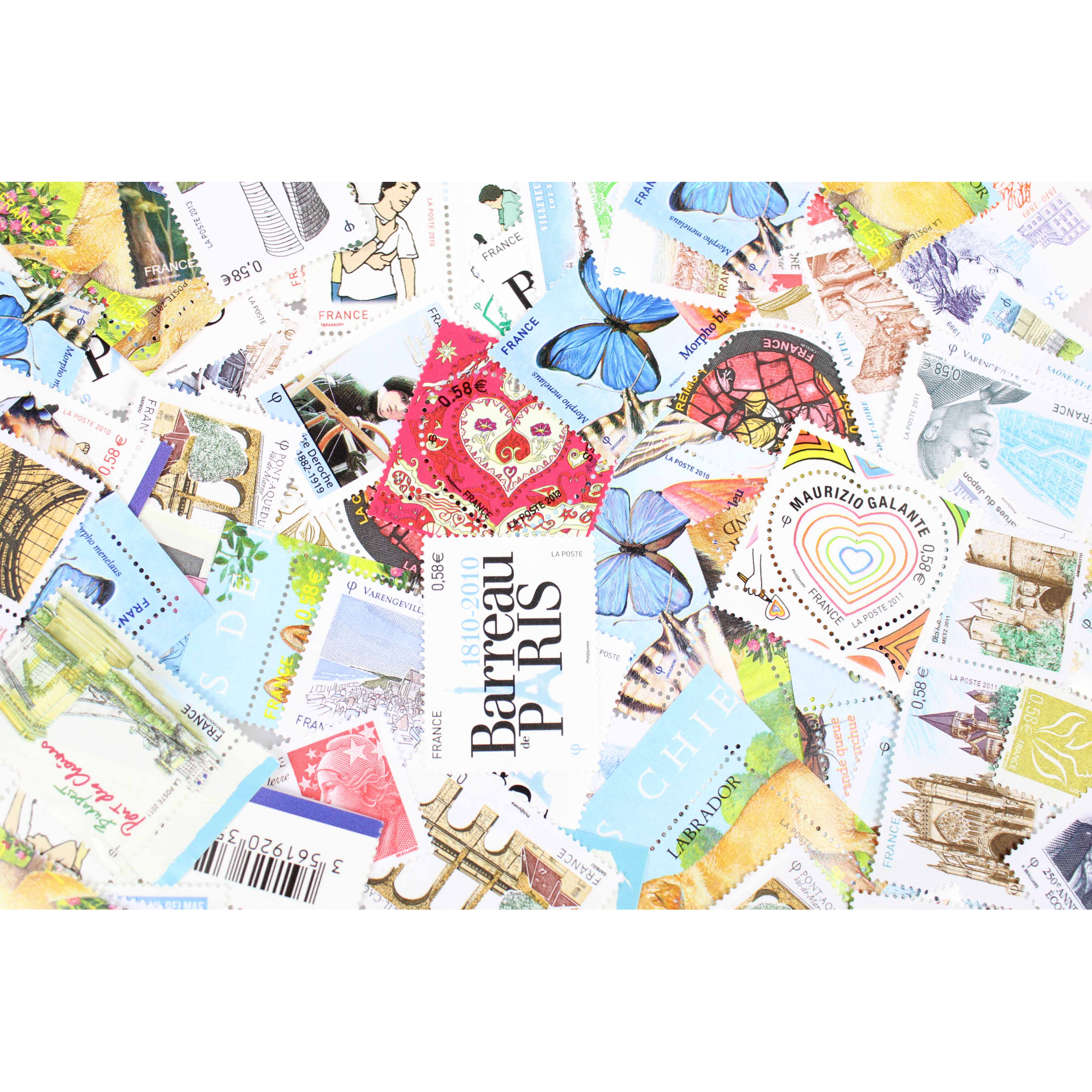 LOT DE 100 TIMBRES FRANCE NEUFS AFFRANCHISSEMENT 0.58 EUROS, SOUS FACIALE