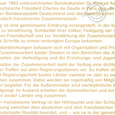 EMISSION COMMUNE (1988) ALLEMAGNE : 25è anniversaire traité franco-allemande