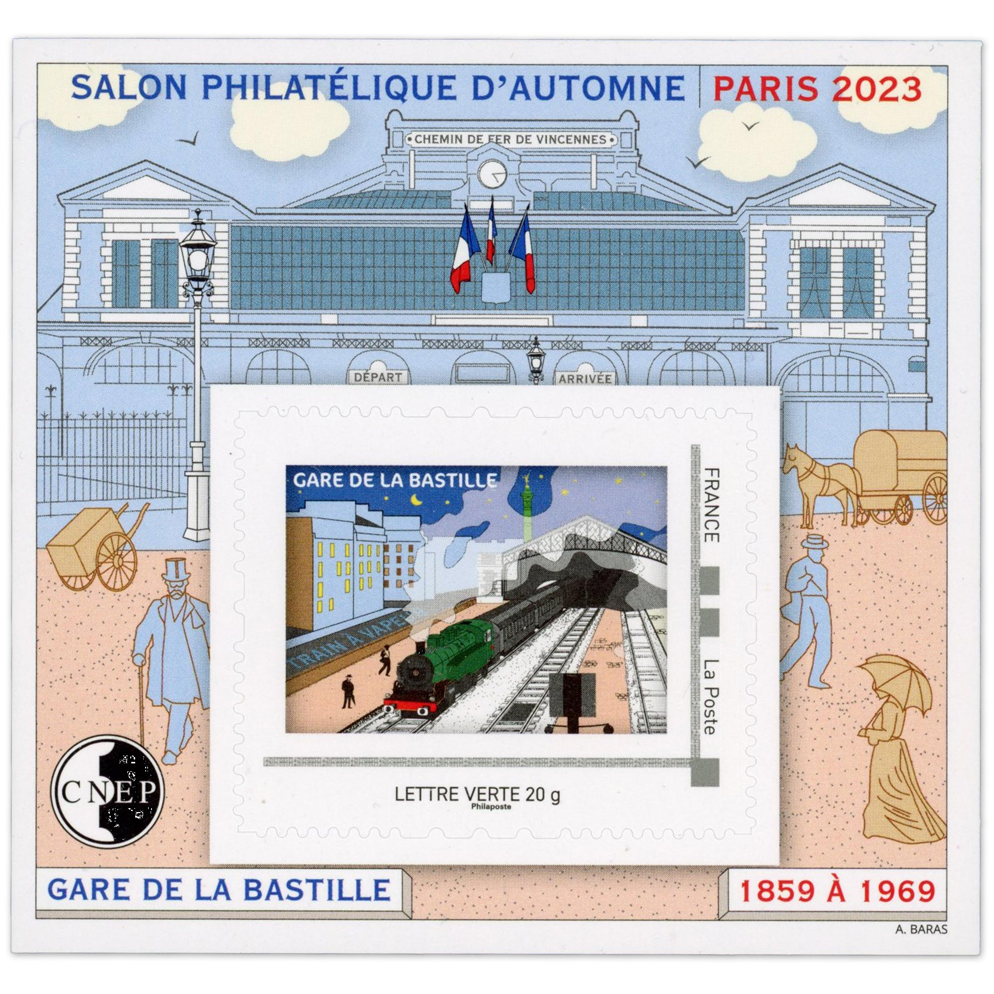 FRANCE BLOC CNEP N° 93 DENTELÉ "GARE DE LA BASTILLE" SALON PHILATÉLIQUE 2023