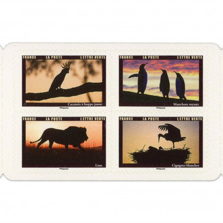 CARNET FRANCE BC2099, ANIMAUX AU CRÉPUSCULE, TIMBRES POUR AFFRANCHIR 12 LETTRES