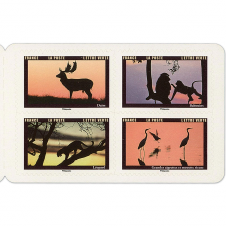 CARNET FRANCE BC2099, ANIMAUX AU CRÉPUSCULE, TIMBRES POUR AFFRANCHIR 12 LETTRES