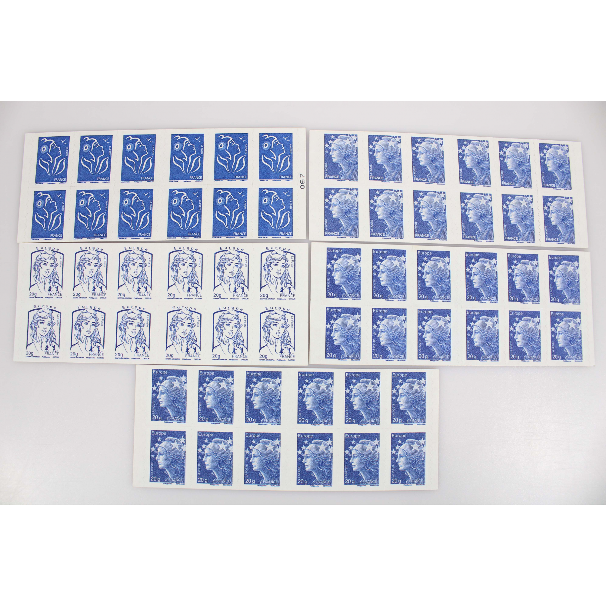 LOT DE CARNETS AUTOADHÉSIFS 60 TIMBRES POSTE EUROPE 20G POUR AFFRANCHISSEMENT