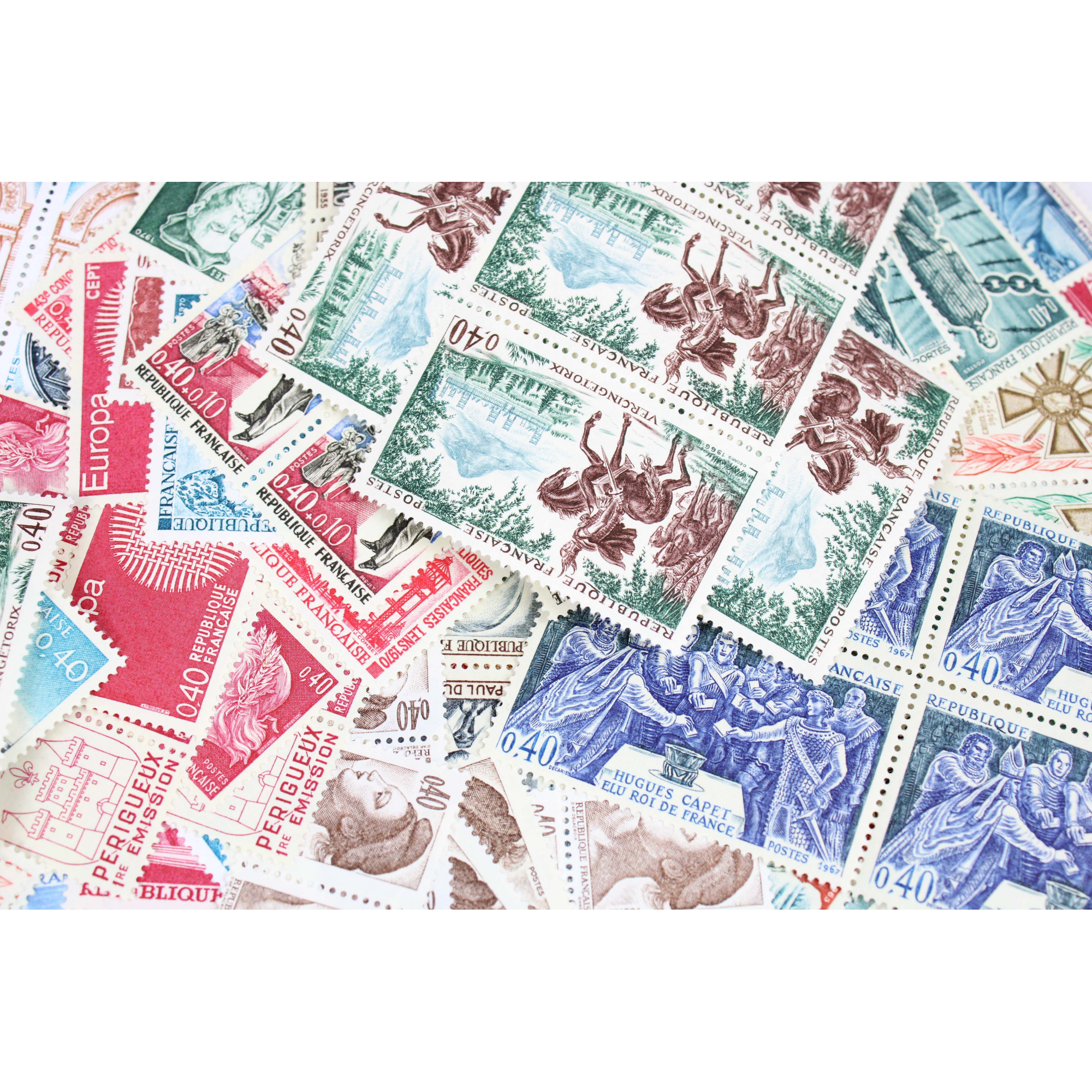 LOT DE 500 TIMBRES FRANCE NEUFS AFFRANCHISSEMENT 0,40 FRANCS, SOUS FACIALE