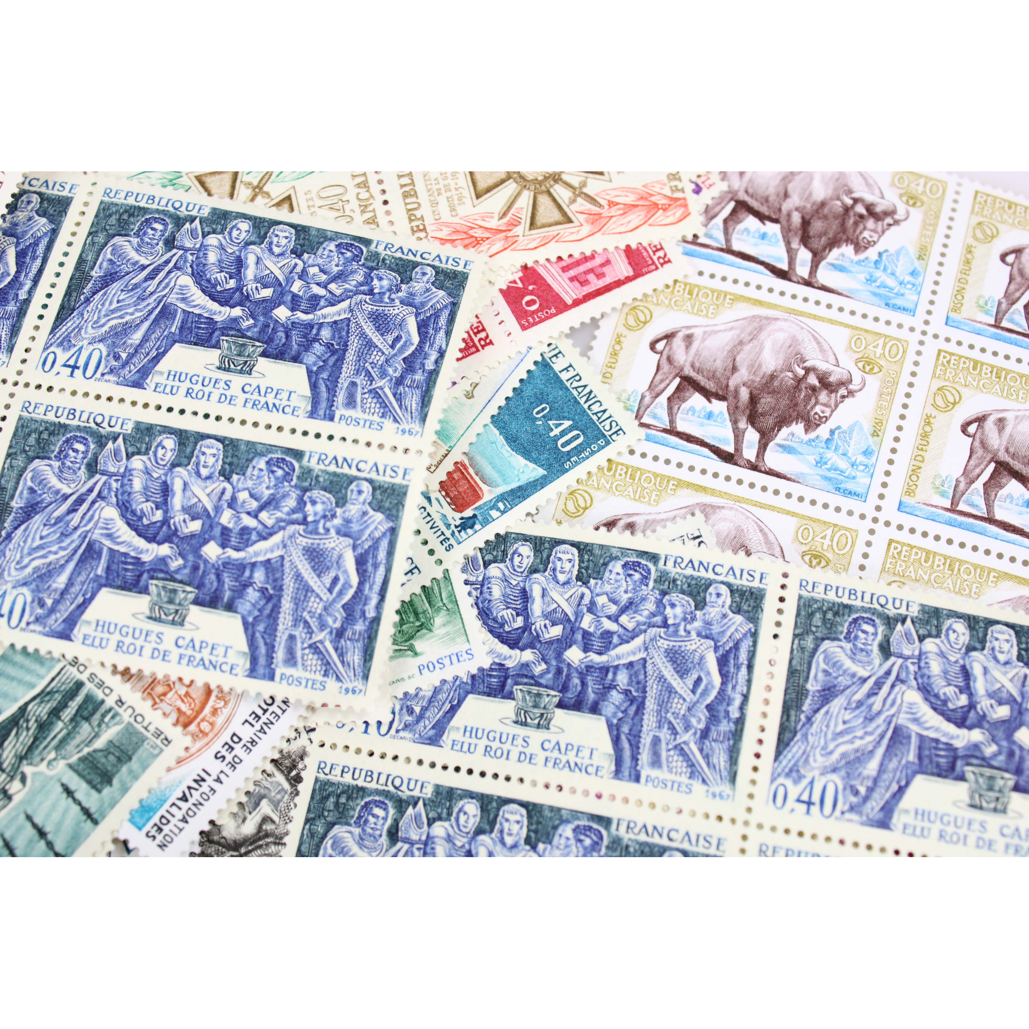 LOT DE 500 TIMBRES FRANCE NEUFS AFFRANCHISSEMENT 0,40 FRANCS, SOUS FACIALE