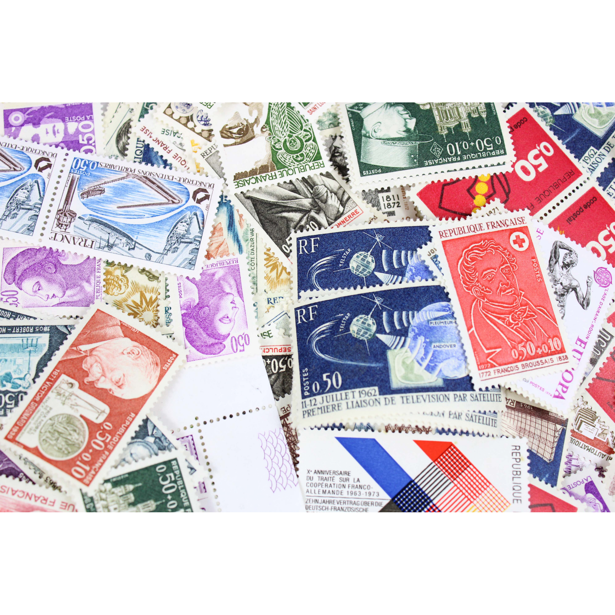 LOT DE 500 TIMBRES FRANCE NEUFS AFFRANCHISSEMENT 0,50 FRANCS, SOUS FACIALE
