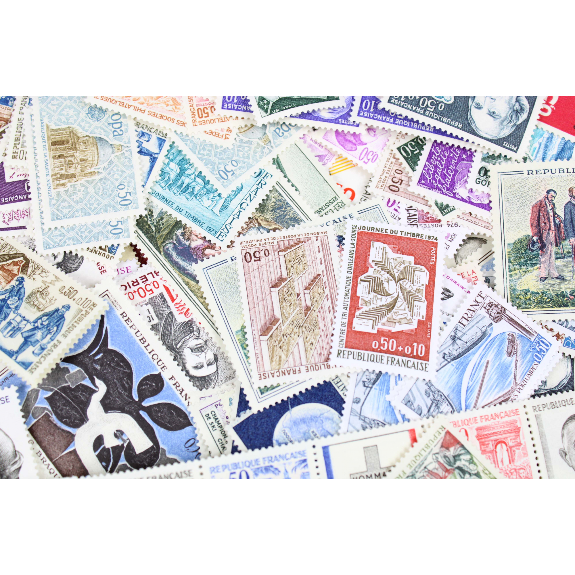 LOT DE 500 TIMBRES FRANCE NEUFS AFFRANCHISSEMENT 0,50 FRANCS, SOUS FACIALE