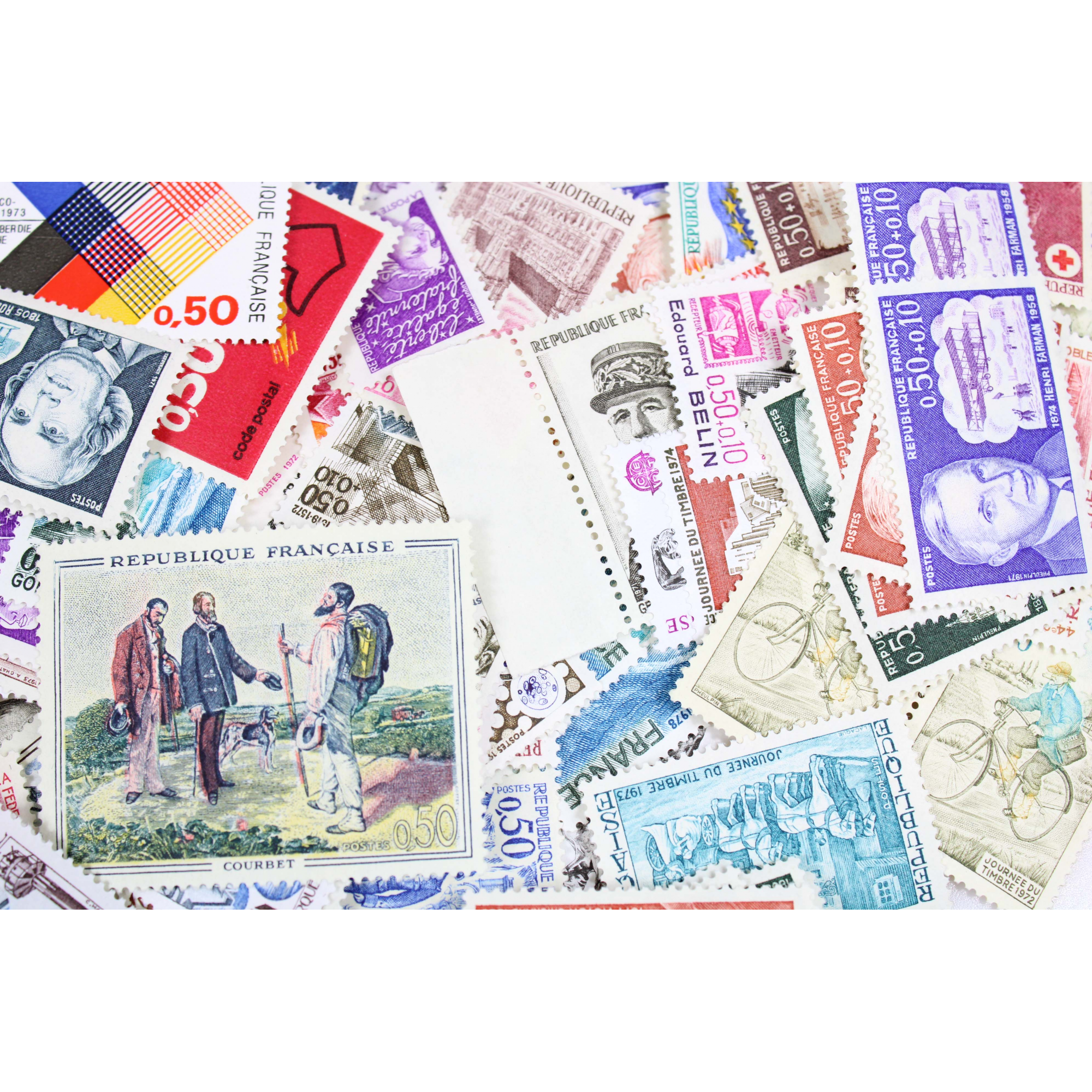 LOT DE 500 TIMBRES FRANCE NEUFS AFFRANCHISSEMENT 0,50 FRANCS, SOUS FACIALE