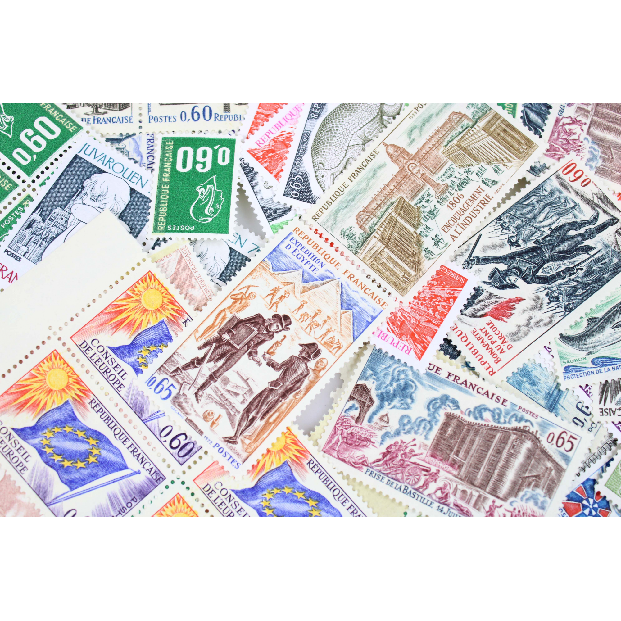 LOT DE 500 TIMBRES FRANCE NEUFS AFFRANCHISSEMENT 0,60 FRANCS, SOUS FACIALE