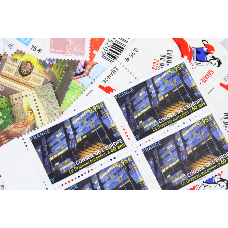 LOT DE 100 TIMBRES FRANCE NEUFS AFFRANCHISSEMENT 0.95 EUROS, SOUS FACIALE