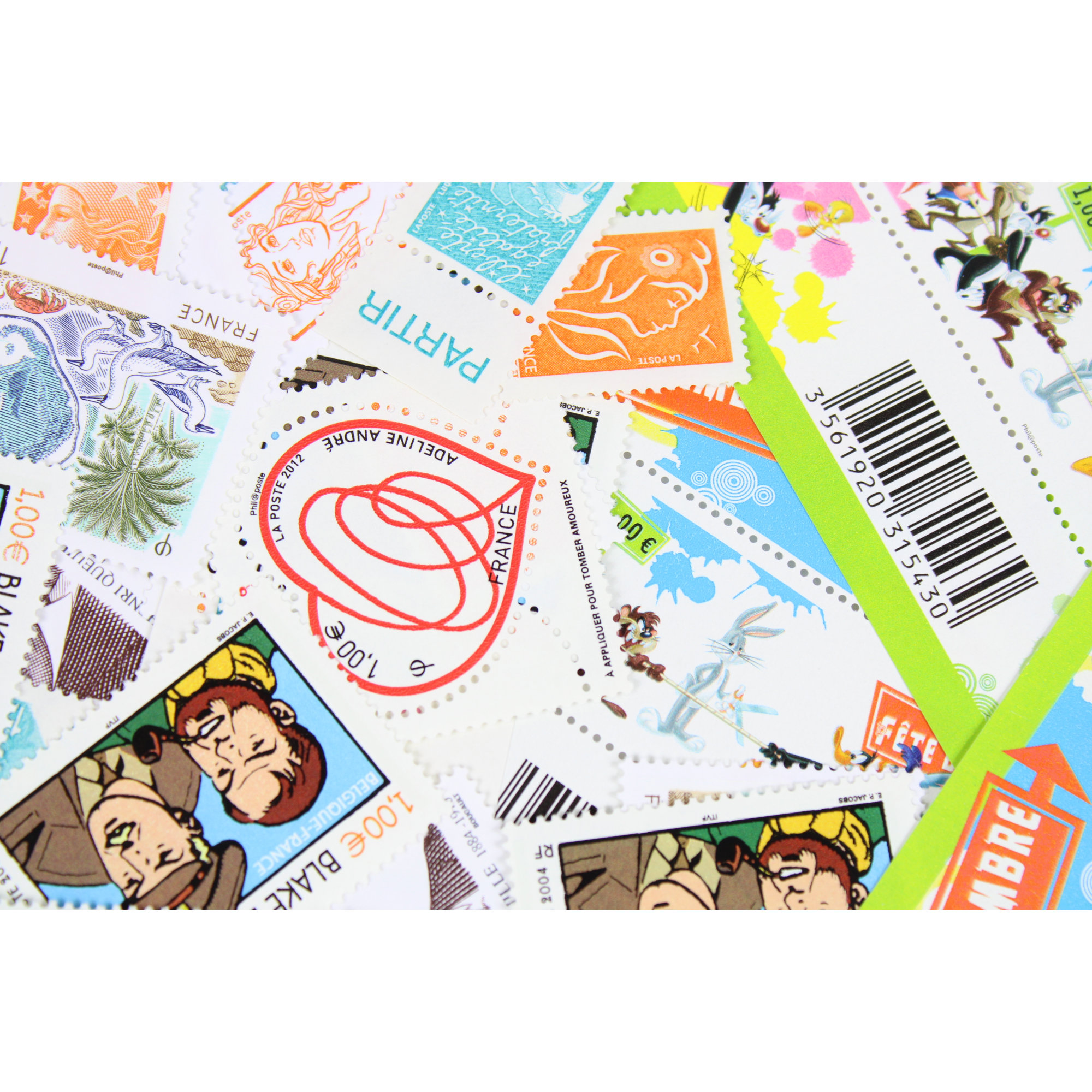 LOT DE 100 TIMBRES FRANCE NEUFS AFFRANCHISSEMENT 1 EURO, SOUS FACIALE