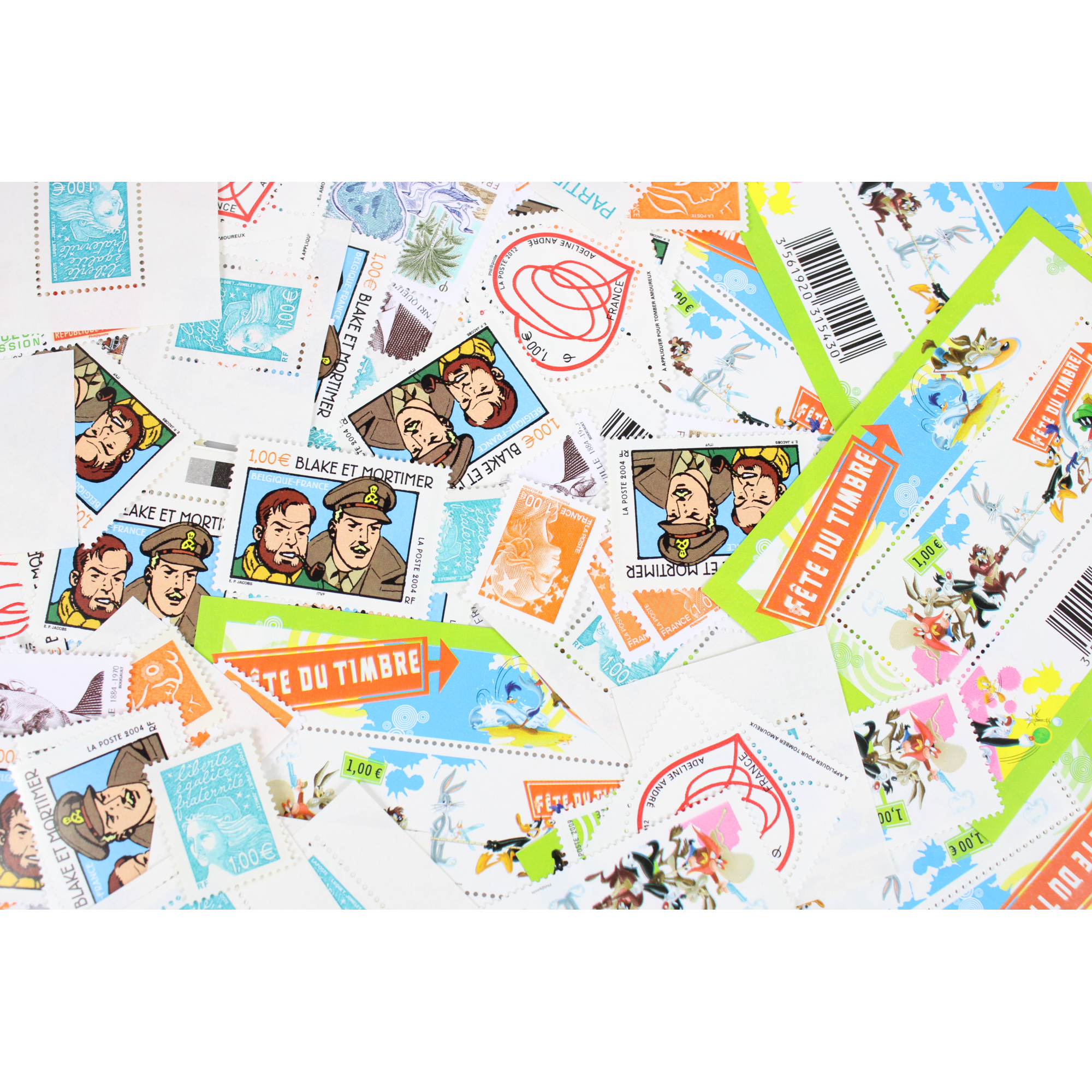 LOT DE 100 TIMBRES FRANCE NEUFS AFFRANCHISSEMENT 1 EURO, SOUS FACIALE