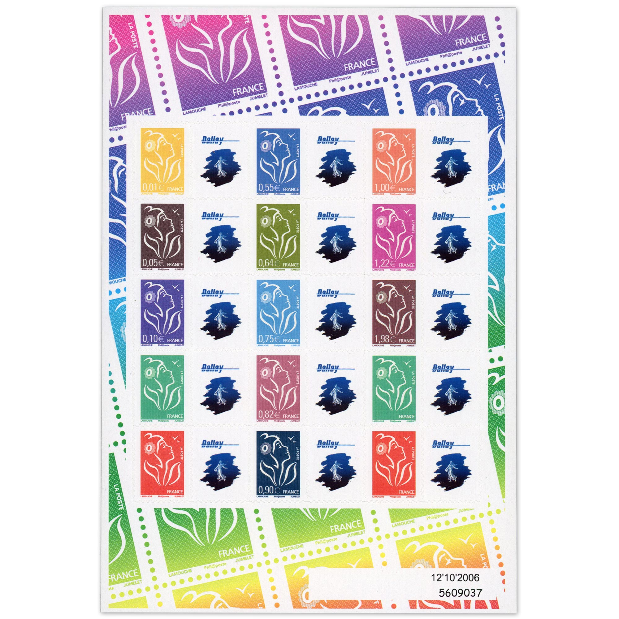 FEUILLE AUTOADHÉSIVE DE TIMBRES PERSONNALISÉS FRANCE N° F3925P VIGNETTE DALLAY