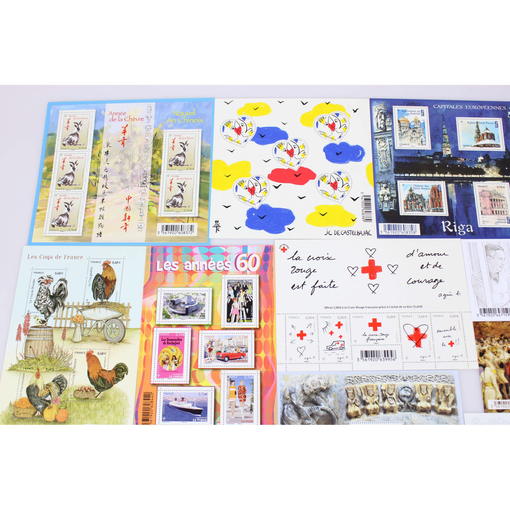 COLLECTION DE FRANCE TIMBRES ET BLOCS ANNÉE 2015 NEUFS** FACIALE 88 EUROS
