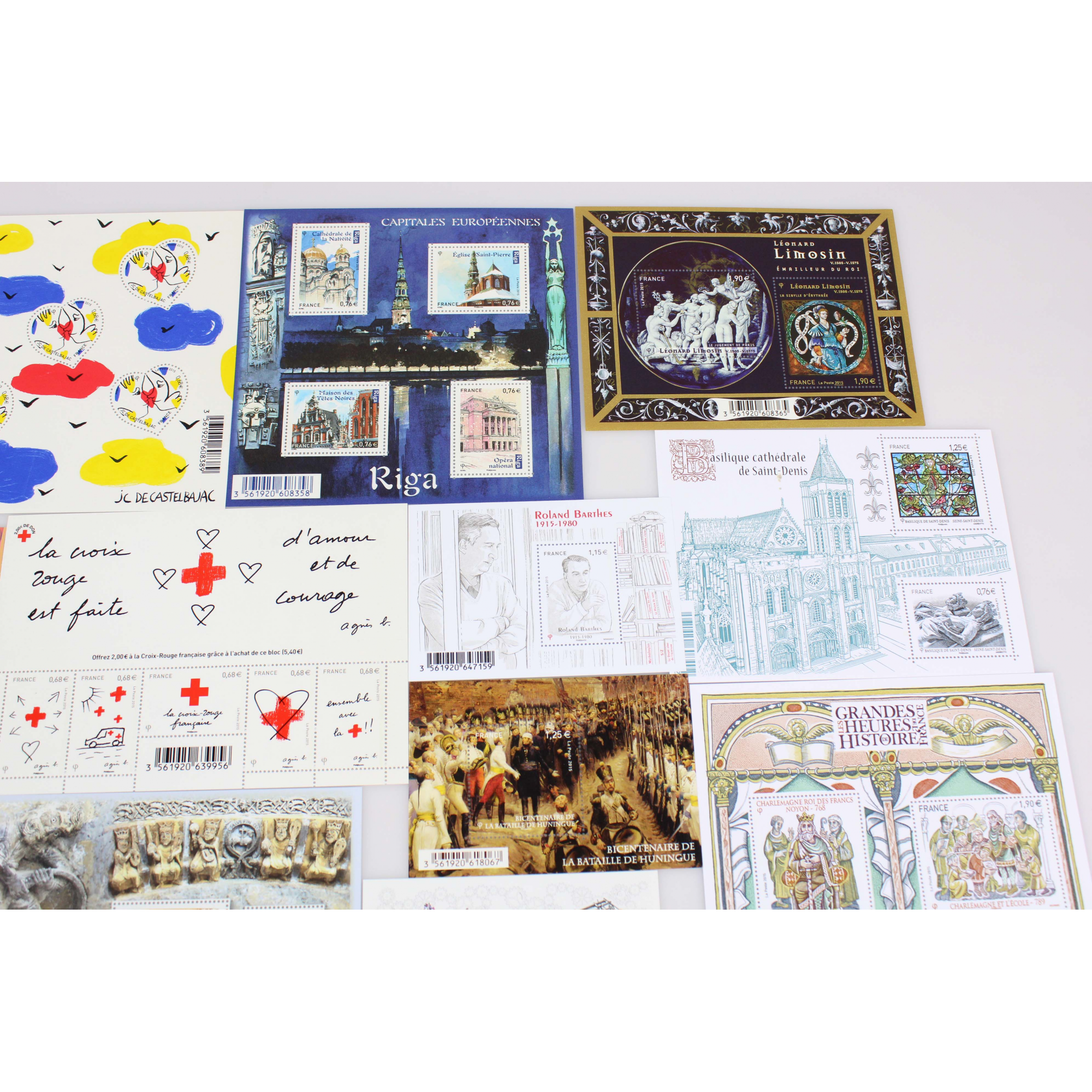 COLLECTION DE FRANCE TIMBRES ET BLOCS ANNÉE 2015 NEUFS** FACIALE 88 EUROS