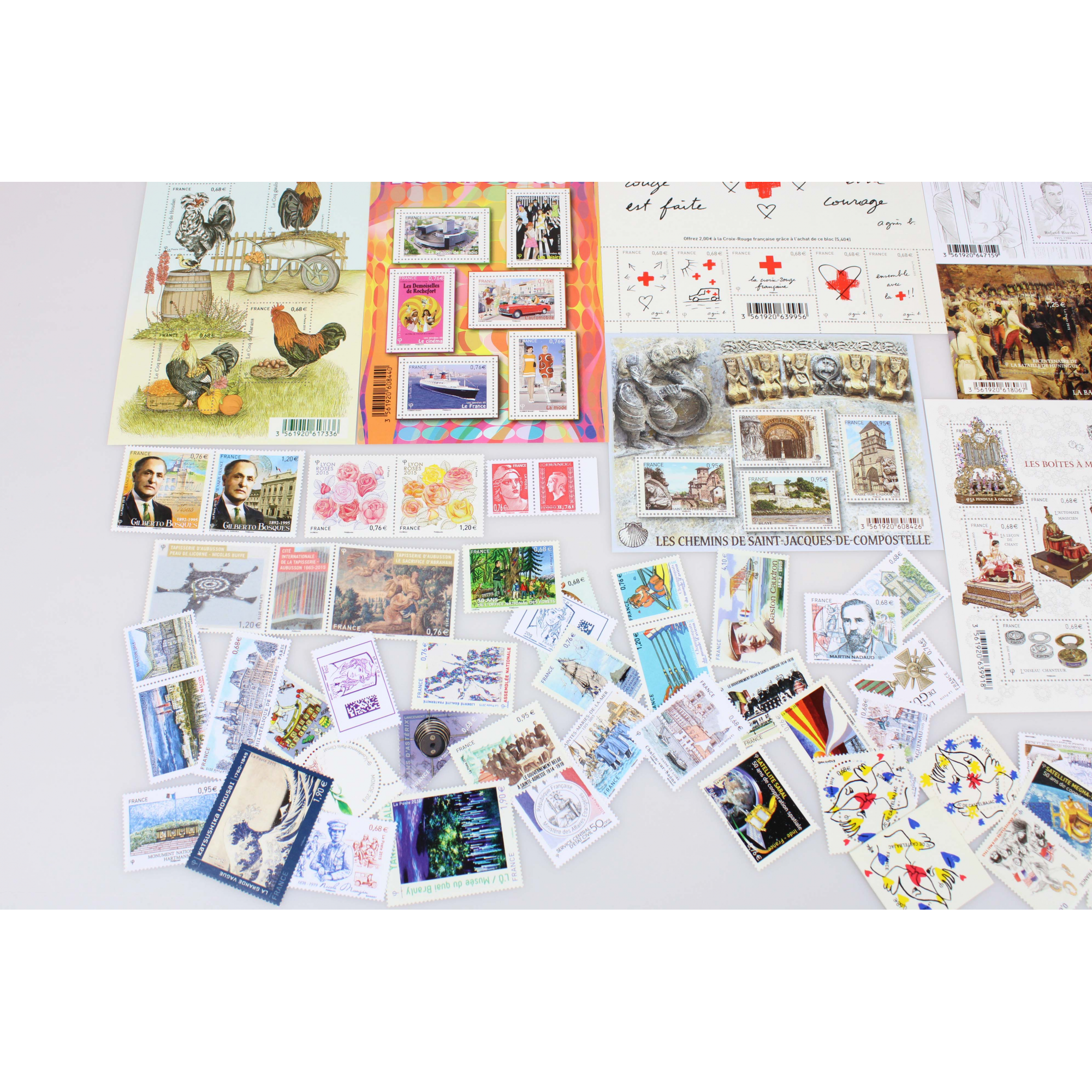 COLLECTION DE FRANCE TIMBRES ET BLOCS ANNÉE 2015 NEUFS** FACIALE 88 EUROS