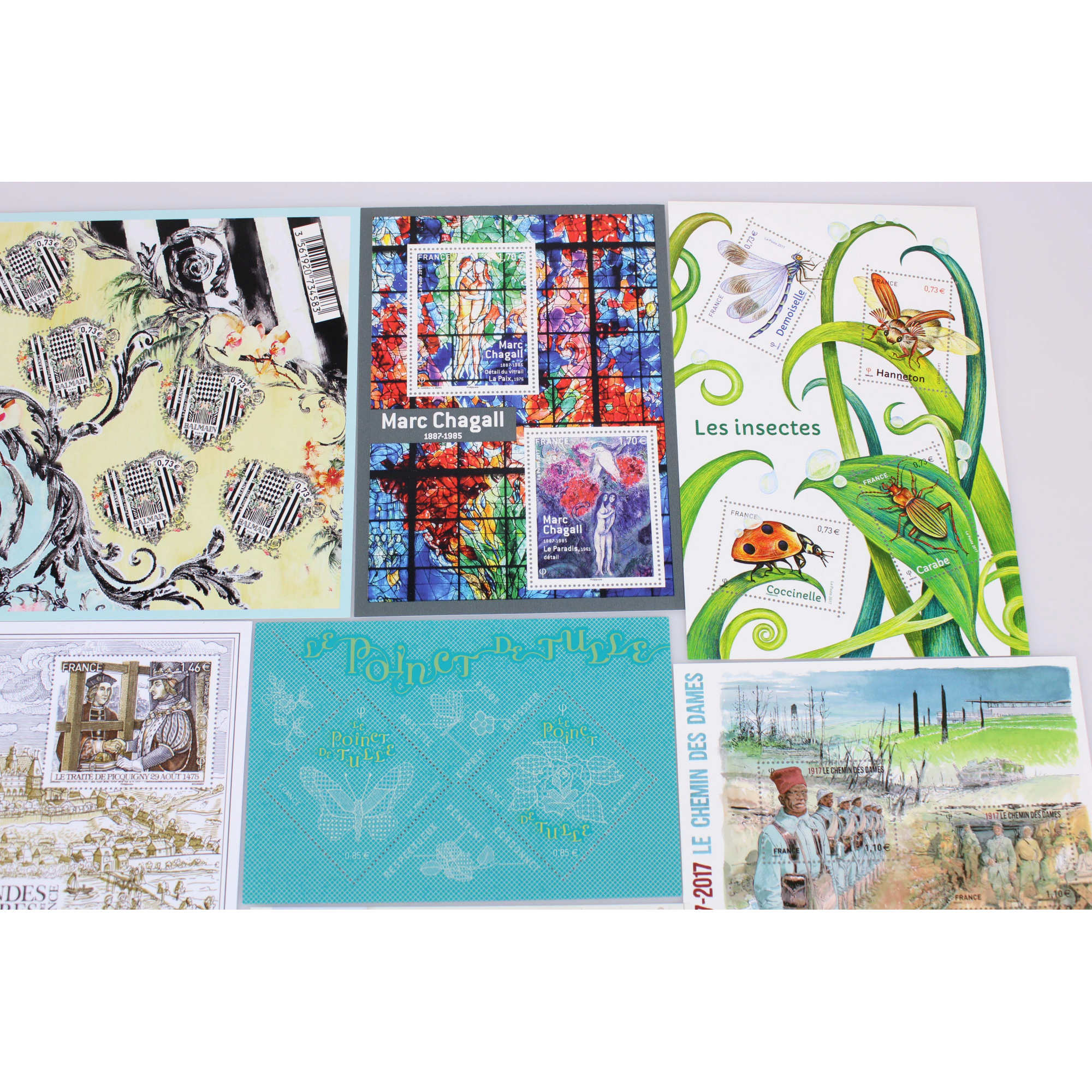 COLLECTION DE FRANCE TIMBRES ET BLOCS ANNÉE 2017 NEUFS** FACIALE 76 EUROS