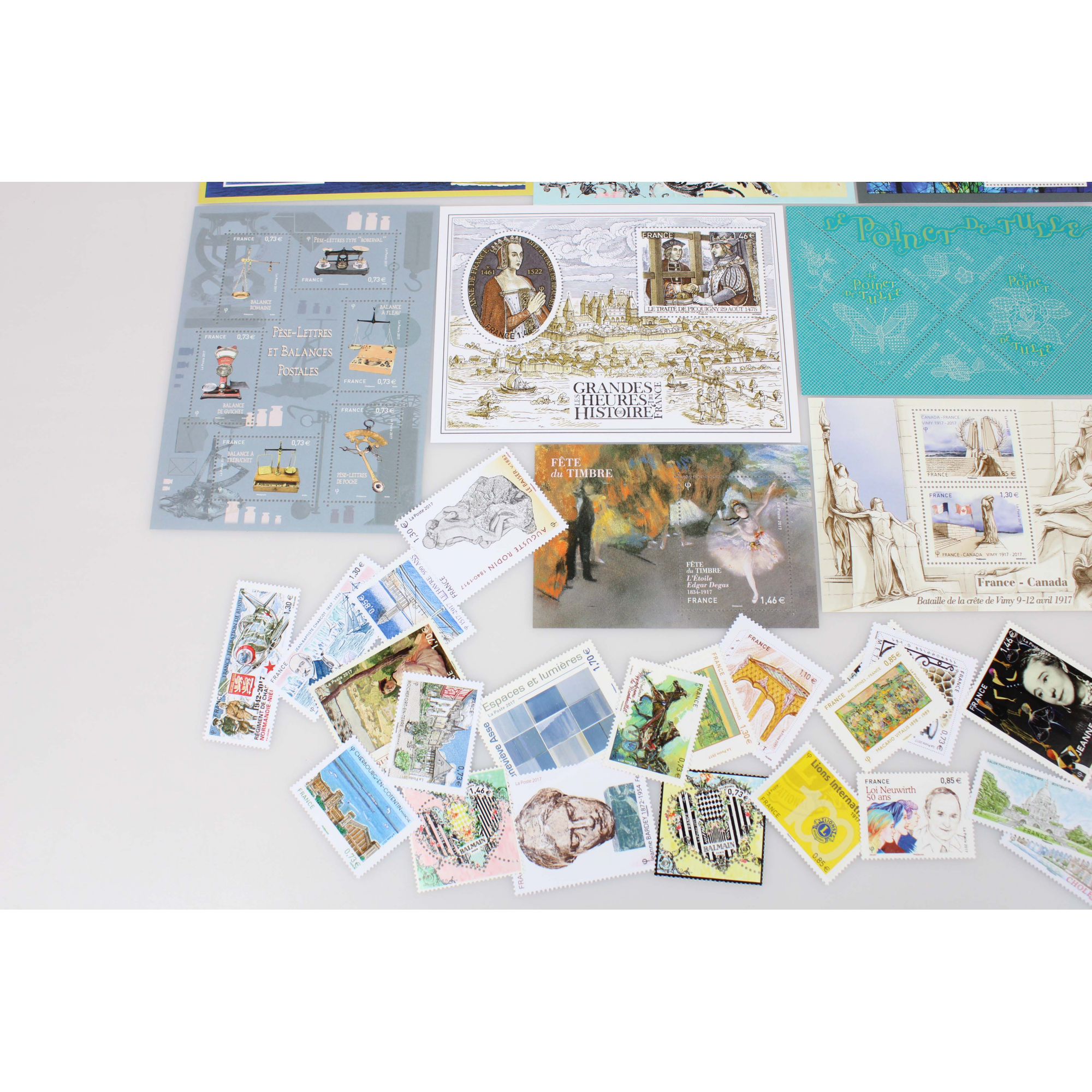 COLLECTION DE FRANCE TIMBRES ET BLOCS ANNÉE 2017 NEUFS** FACIALE 76 EUROS