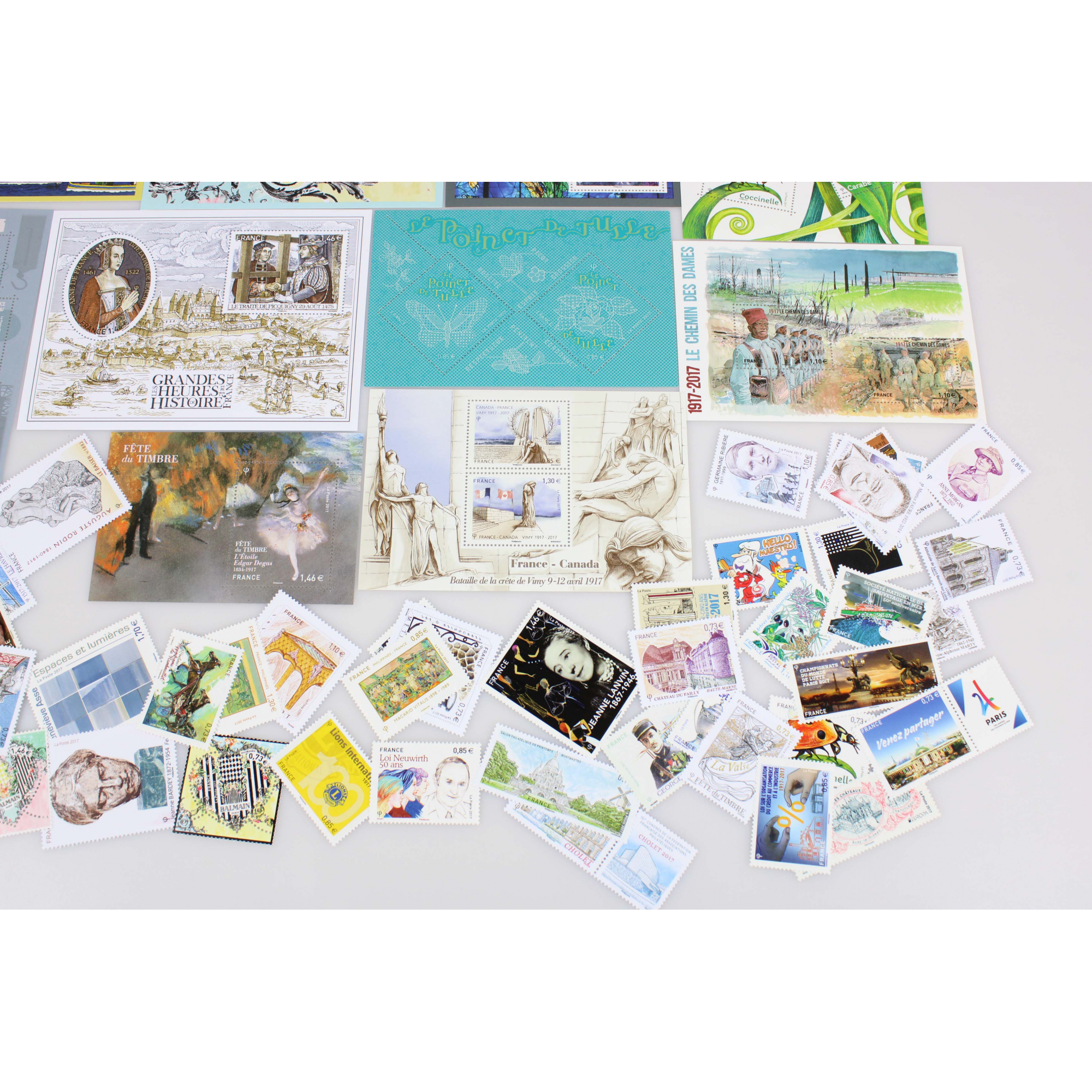 COLLECTION DE FRANCE TIMBRES ET BLOCS ANNÉE 2017 NEUFS** FACIALE 76 EUROS