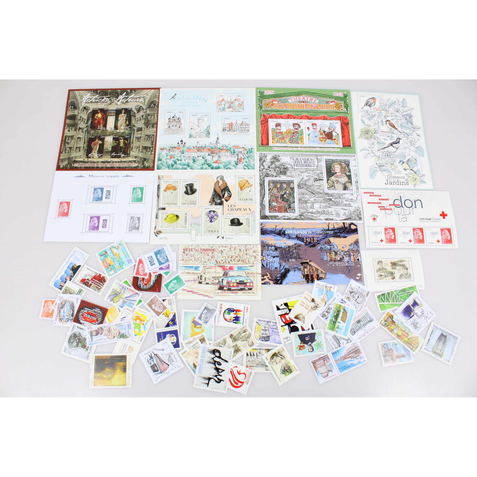 COLLECTION DE FRANCE TIMBRES ET BLOCS ANNÉE 2018 NEUFS** FACIALE 113 EUROS