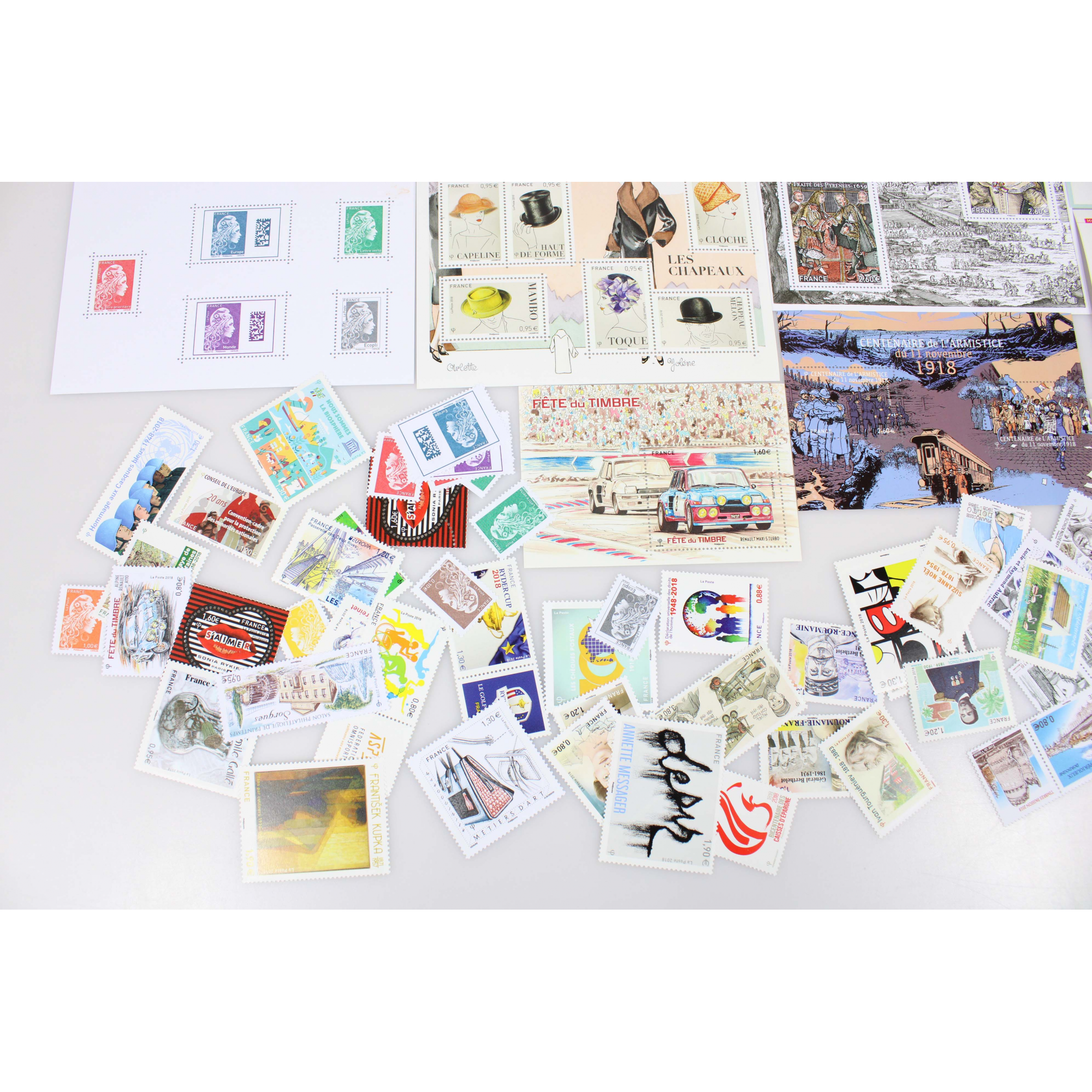 COLLECTION DE FRANCE TIMBRES ET BLOCS ANNÉE 2018 NEUFS** FACIALE 113 EUROS