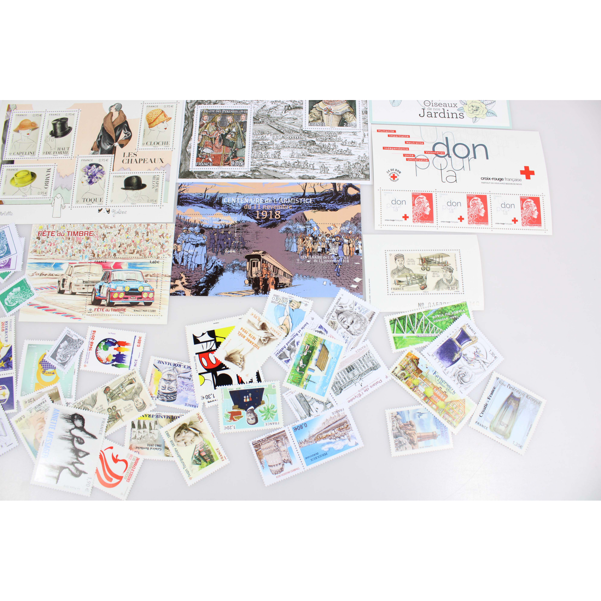 COLLECTION DE FRANCE TIMBRES ET BLOCS ANNÉE 2018 NEUFS** FACIALE 113 EUROS