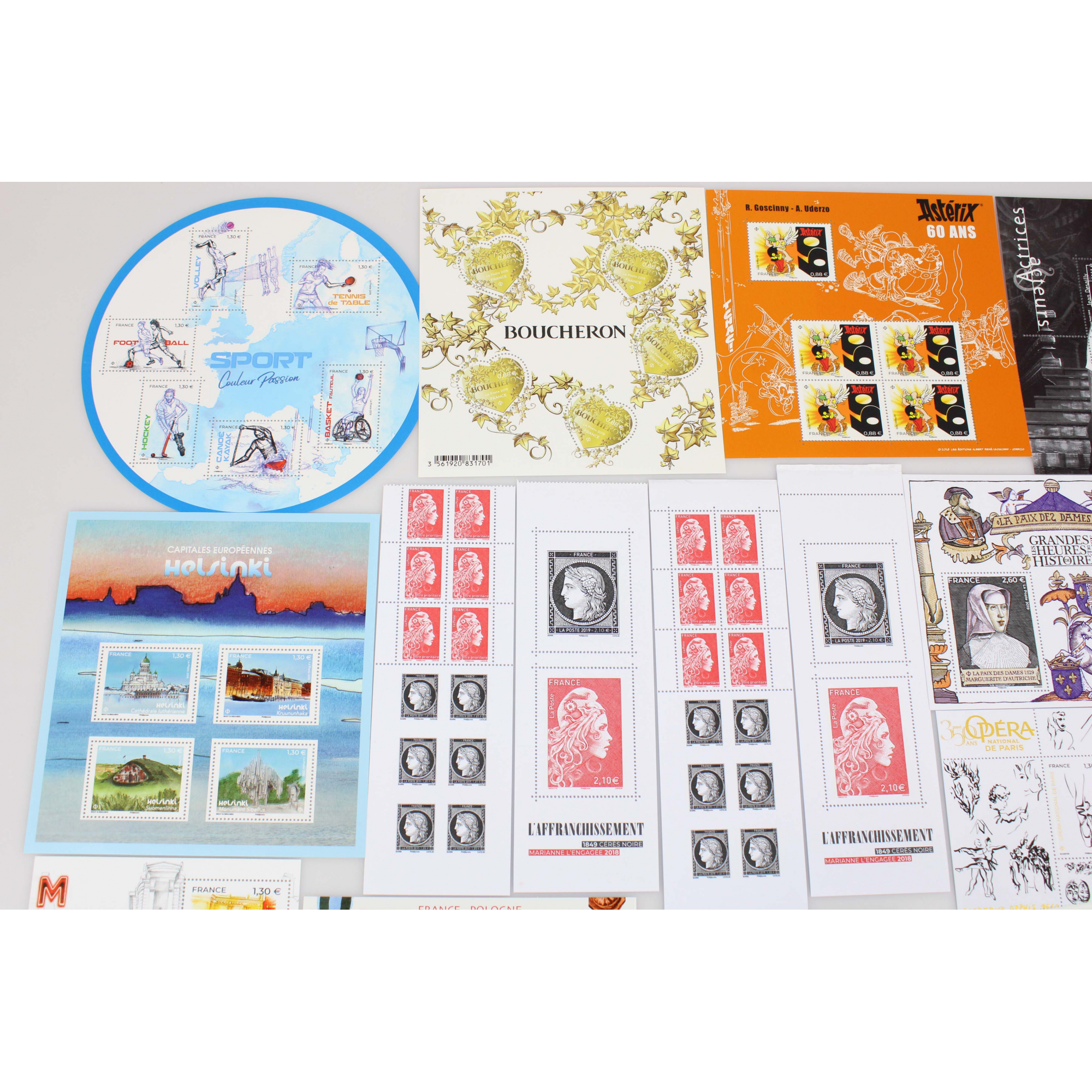 COLLECTION DE FRANCE TIMBRES ET BLOCS ANNÉE 2019 NEUFS** FACIALE 137 EUROS