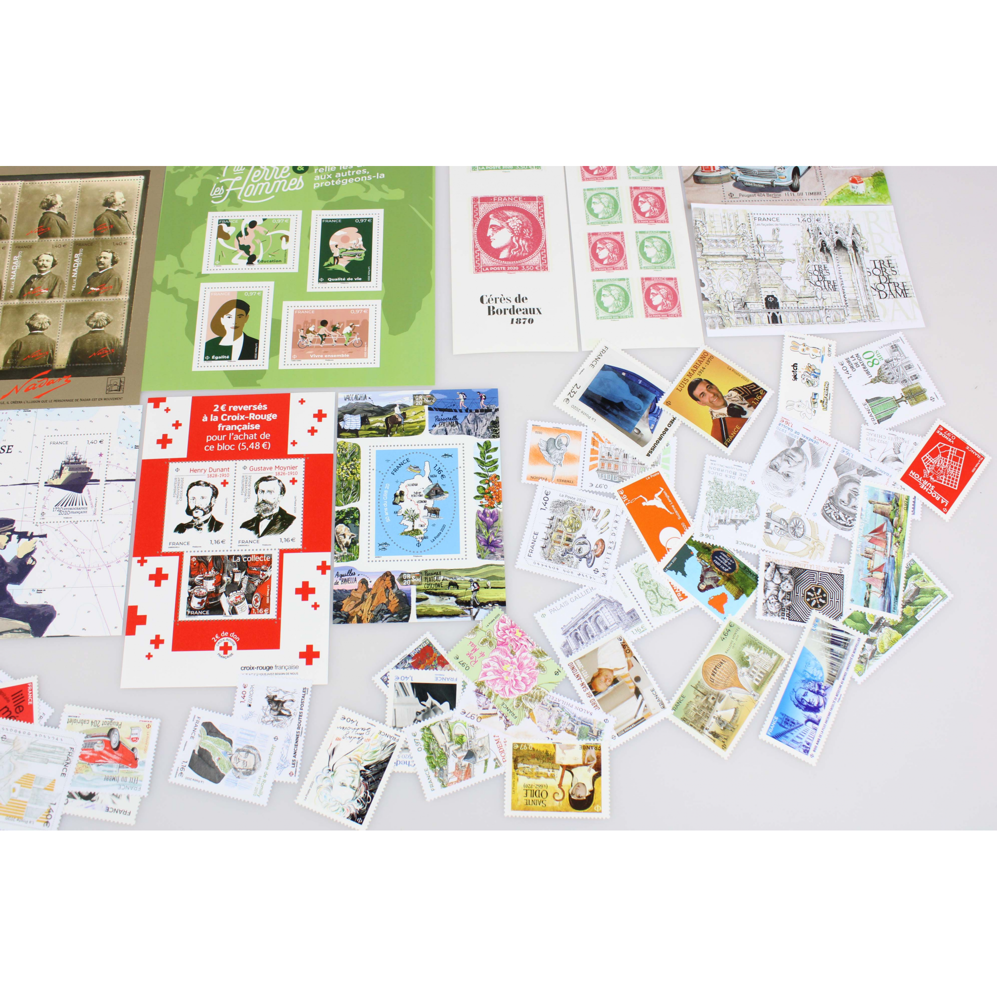 COLLECTION DE FRANCE TIMBRES ET BLOCS ANNÉE 2020 NEUFS** FACIALE 138 EUROS