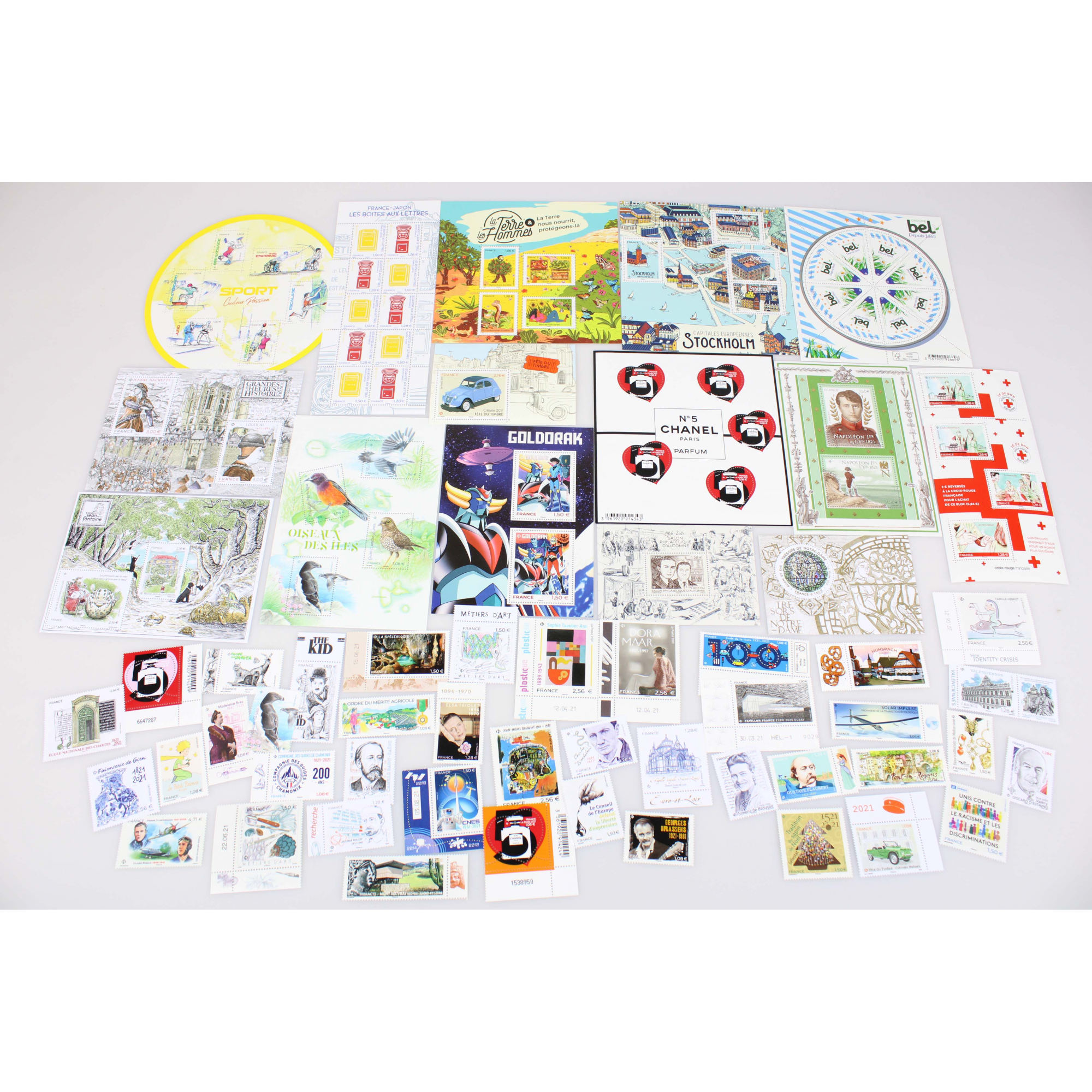 COLLECTION DE FRANCE ANNÉE 2021 TIMBRES NEUFS TP ET BLOCS FACIALE 141 EUROS