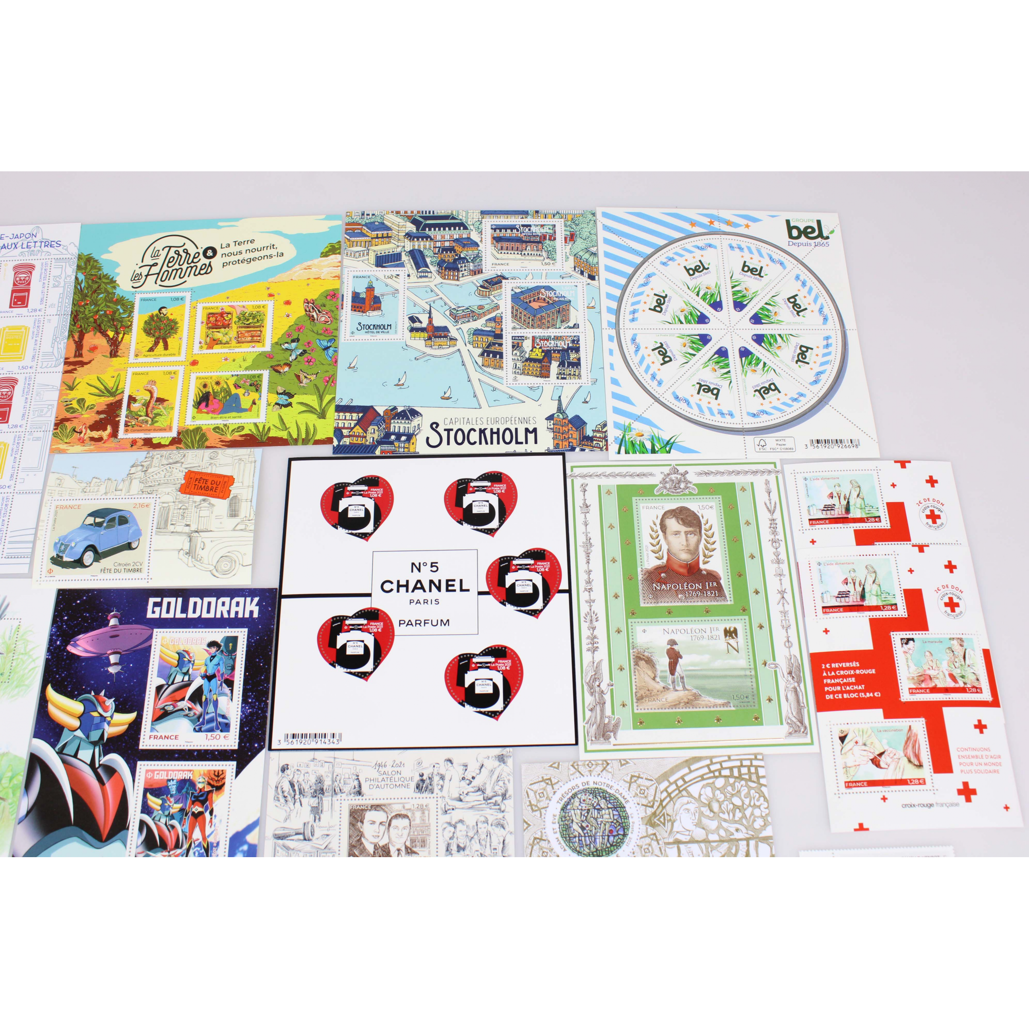 COLLECTION DE FRANCE ANNÉE 2021 TIMBRES NEUFS TP ET BLOCS FACIALE 141 EUROS