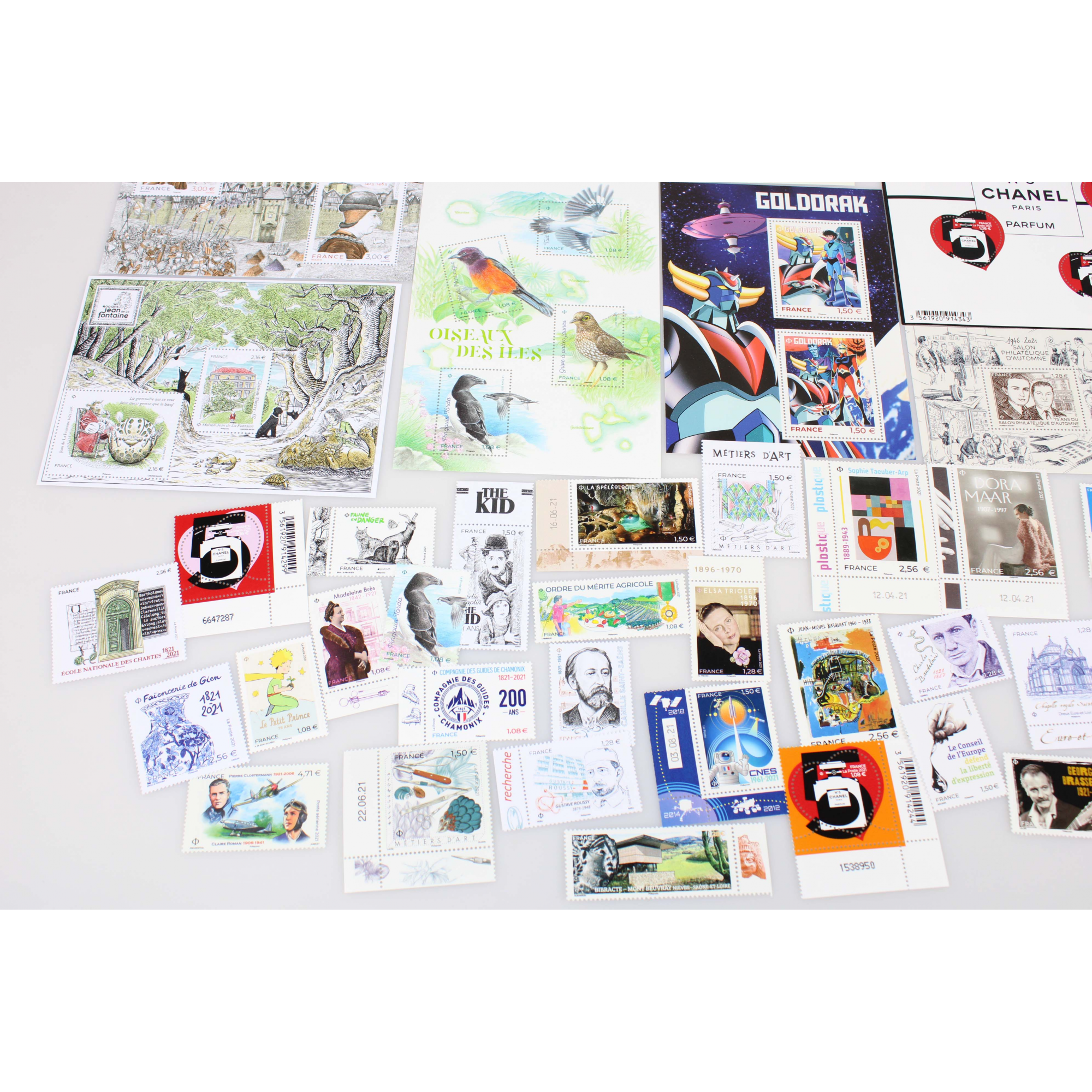 COLLECTION DE FRANCE ANNÉE 2021 TIMBRES NEUFS TP ET BLOCS FACIALE 141 EUROS