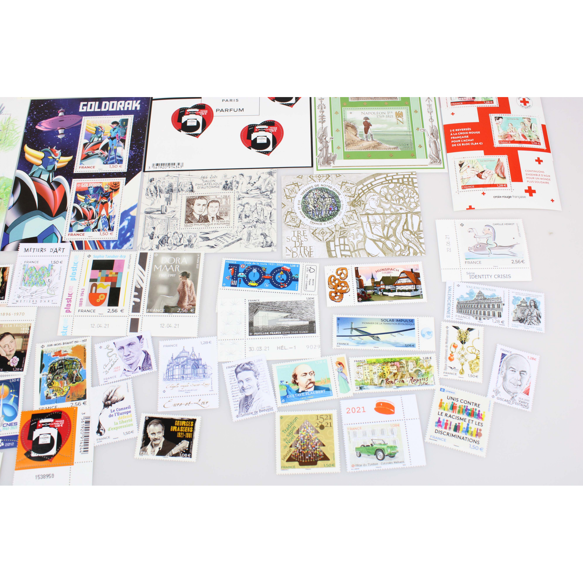 COLLECTION DE FRANCE ANNÉE 2021 TIMBRES NEUFS TP ET BLOCS FACIALE 141 EUROS