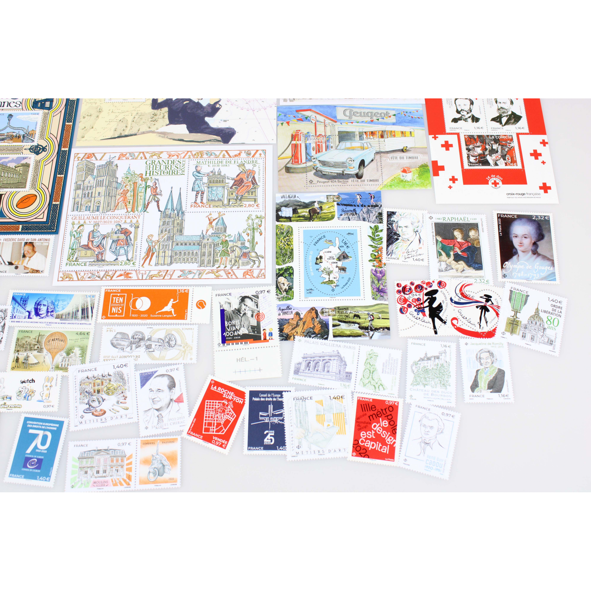 COLLECTION DE FRANCE ANNÉE 2020 TIMBRES NEUFS TP ET BLOCS FACIALE 108 EUROS