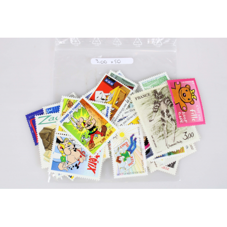 LOT DE 50 AFFRANCHISSEMENTS POUR LETTRES 20G FRANCE AVEC 4 TIMBRES EN FRANCS