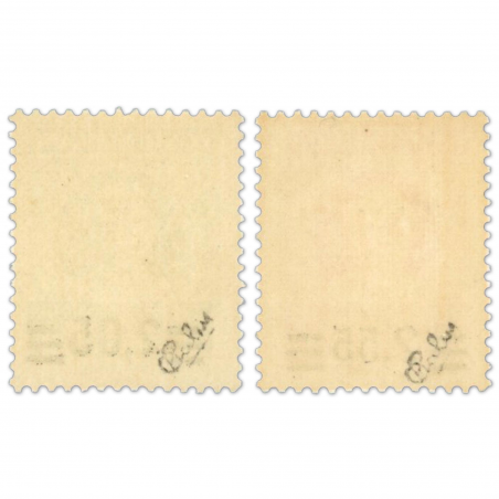 VATICAN TIMBRES SURCHARGÉS N° 60 A 65 COTE 3500 EUROS SIGNÉS CALVES TRÈS RARE!!