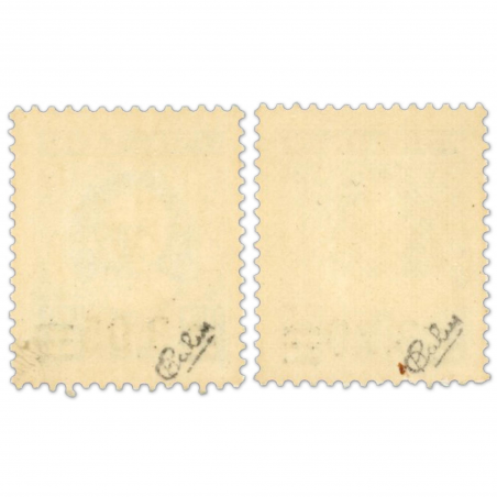 VATICAN TIMBRES SURCHARGÉS N° 60 A 65 COTE 3500 EUROS SIGNÉS CALVES TRÈS RARE!!