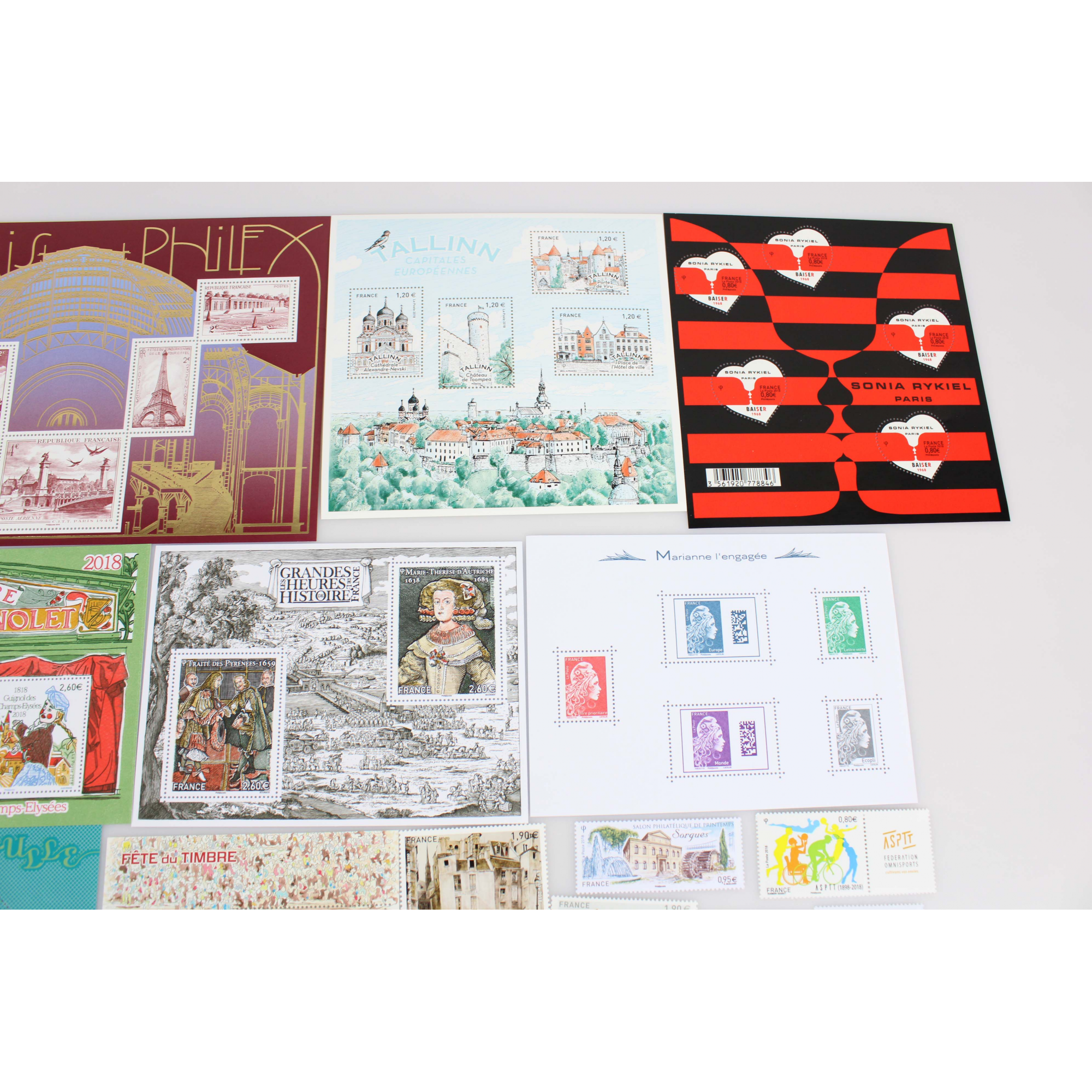 COLLECTION DE FRANCE DE TIMBRES NEUFS ANNÉE 2018 TIMBRES ET BLOCS-FEUILLETS