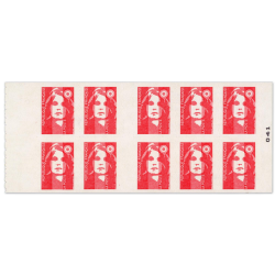 CARNET FRANCE 2874-C6 MARIANNE ROUGE DE BRIAT POUR AFFRANCHIR 10 TIMBRES 20g