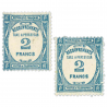 FRANCE TIMBRES TAXE N° 61 RECOUVREMENTS, 2fr BLEU NEUFS** 1927-1931