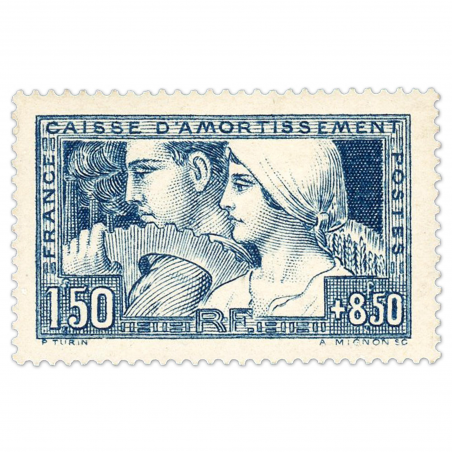 FRANCE CAISSE AMORTISSEMENT N° 252, TIMBRE REGOMMÉ ANNÉE 1931 - COTE 180 EUROS