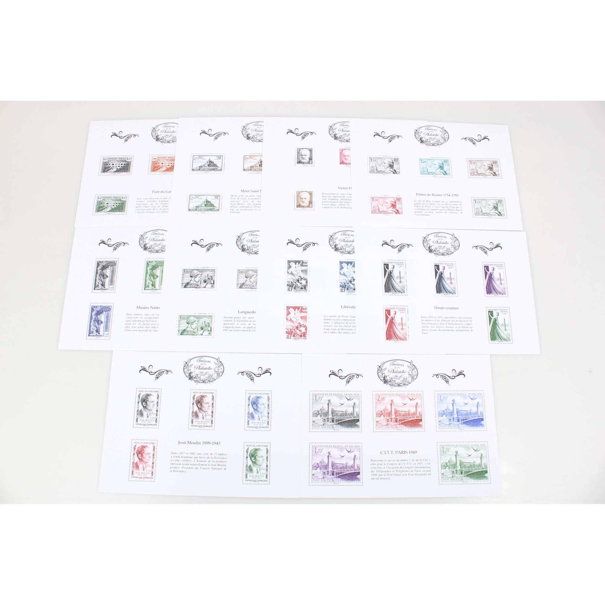 SÉRIE COMPLÈTE TRÉSORS DE LA PHILATELIE ANNÉE 2015 NEUFS**, BS11 A BS20
